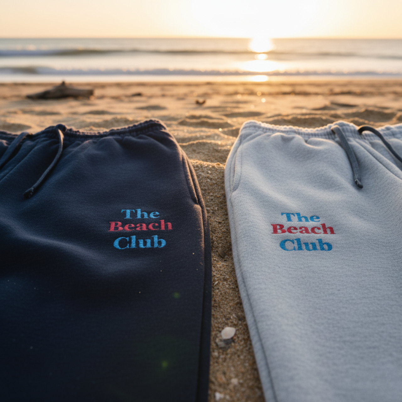 Retro Beach Club Embroidered Unisex Joggers | Pink &amp; Blue Thread | Cozy Coastal Loungewear | Summer Lovin’ Co. product thumbnail image