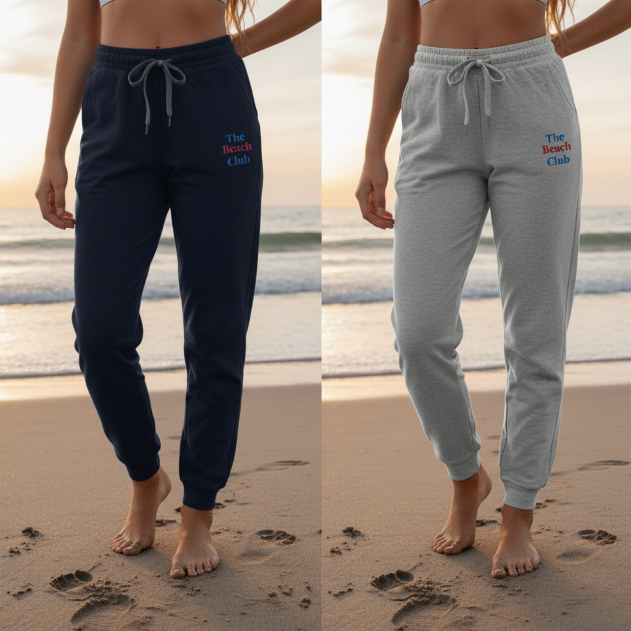 Retro Beach Club Embroidered Unisex Joggers | Pink &amp; Blue Thread | Cozy Coastal Loungewear | Summer Lovin’ Co. product thumbnail image