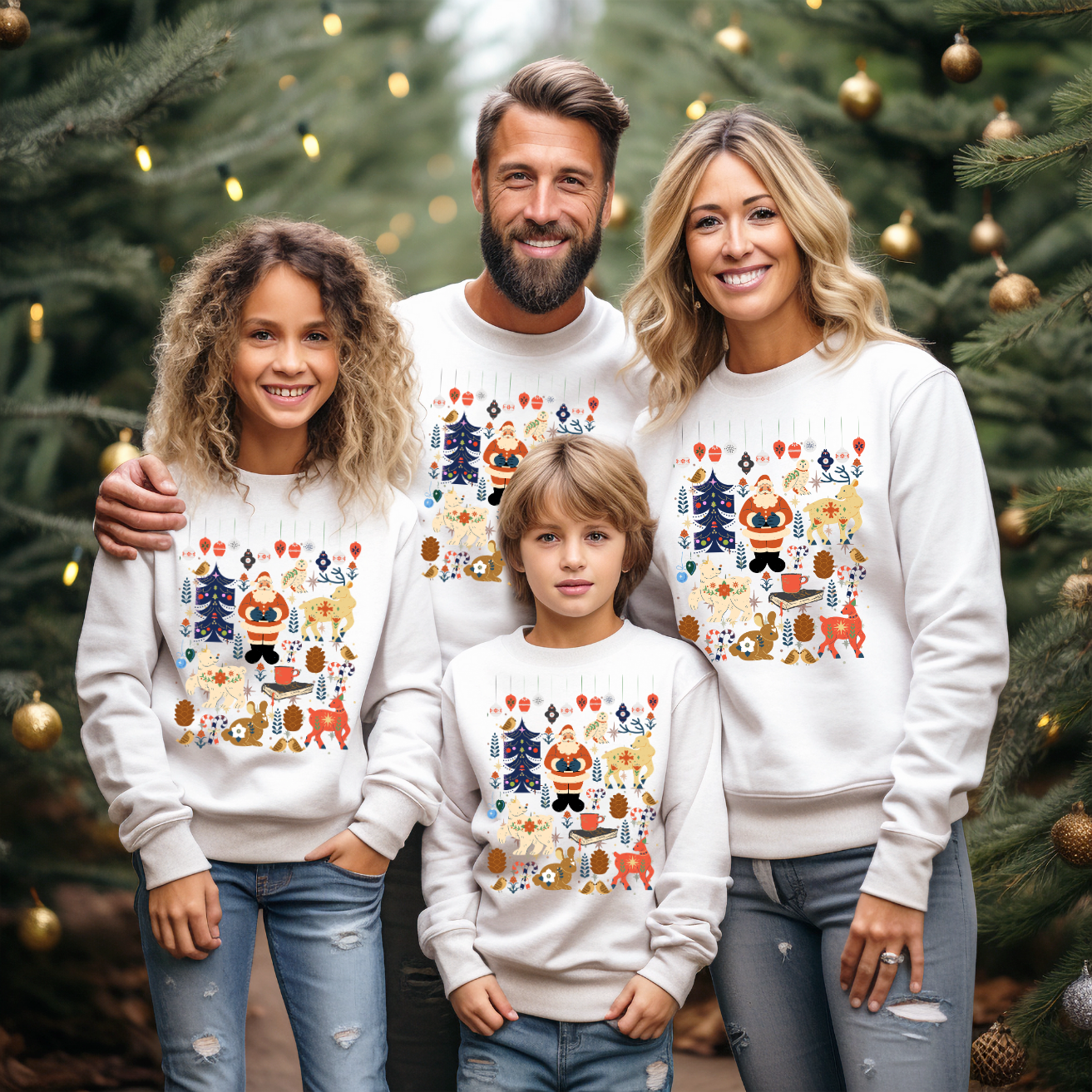 Youth Cottage Core Santa Woodland Medley Sweatshirt product thumbnail image