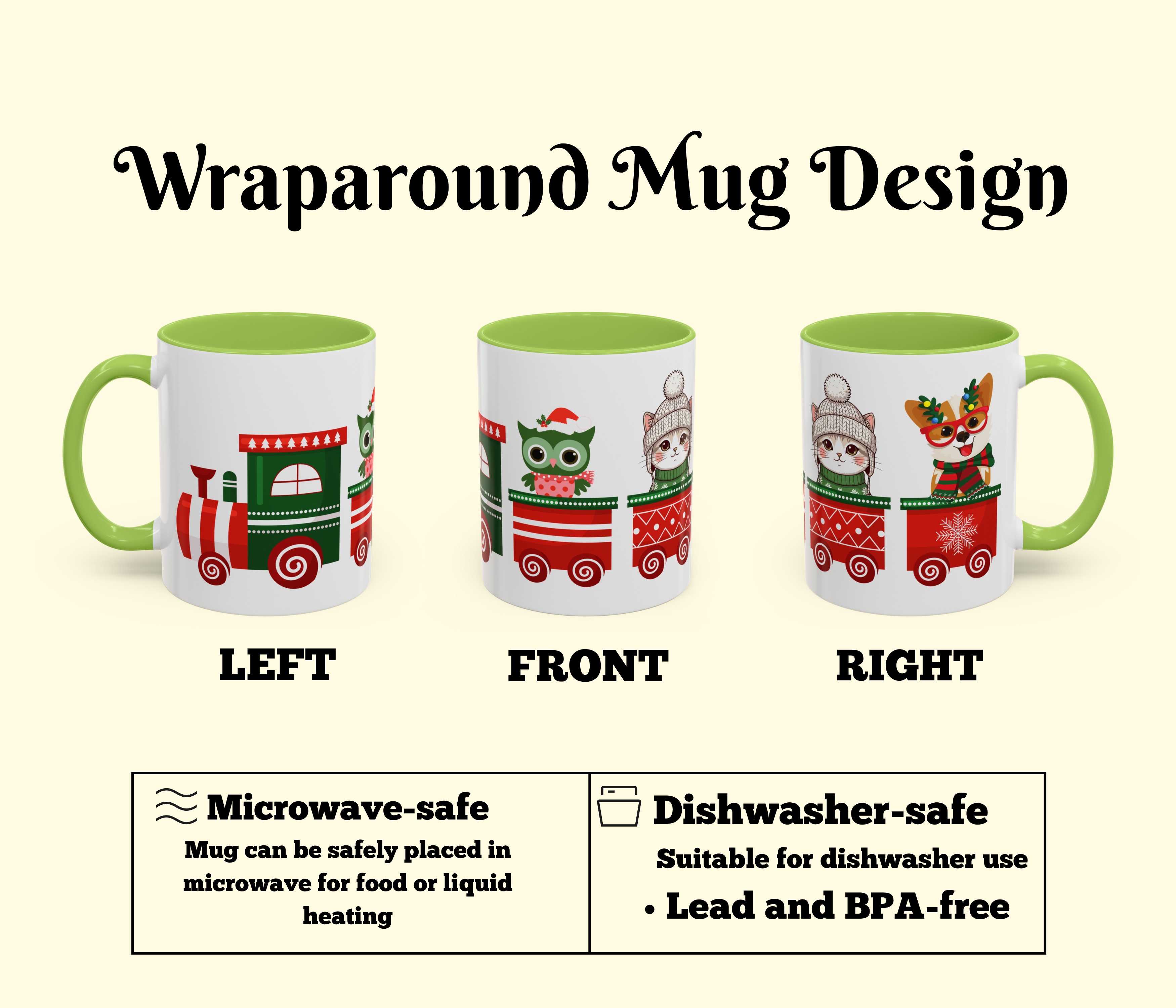 Holiday Animal Train Accent Coffee Mug π product thumbnail image Holiday Animal Train Accent Coffee Mug π product thumbnail image