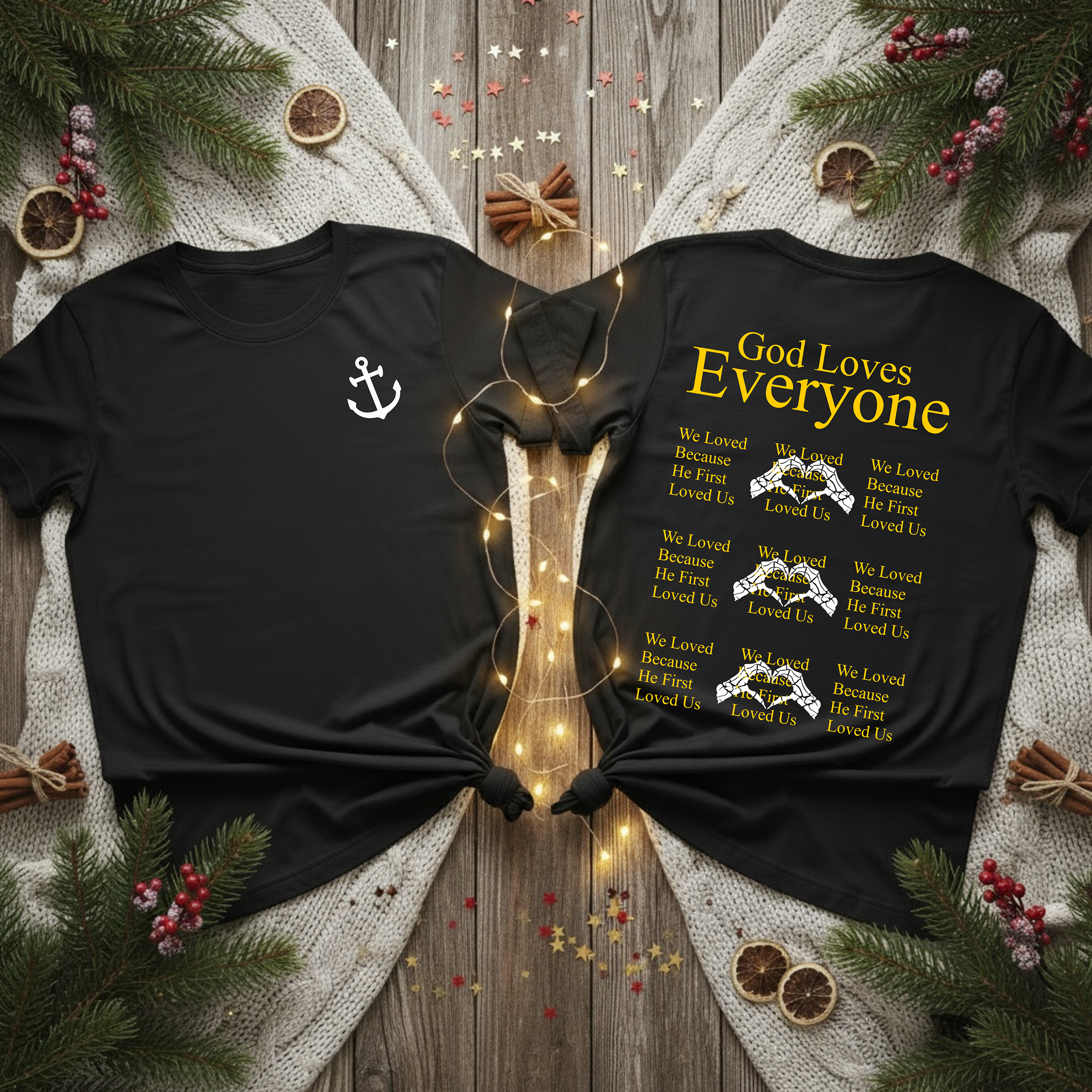 Garment-Dyed Unisex T-Shirt - "God Loves Everyone" Design - Comfort Colors C1717, Christian Faith Based, Gift Ideas for him or her