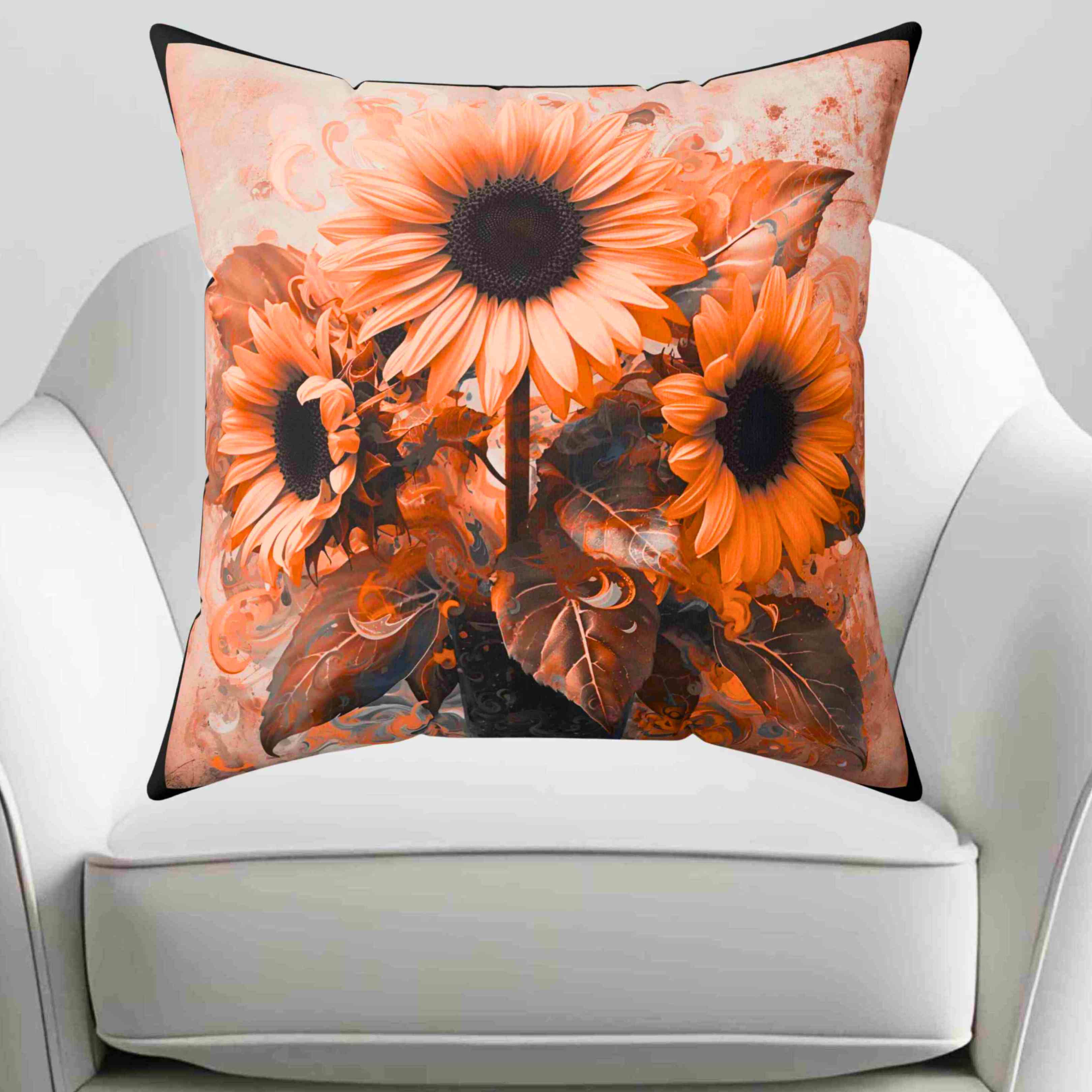 Sunflower Floral Throw Pillow, Home Decor, Gift for Gardeners, Spring Decor, Cozy Living Room Accent product thumbnail image