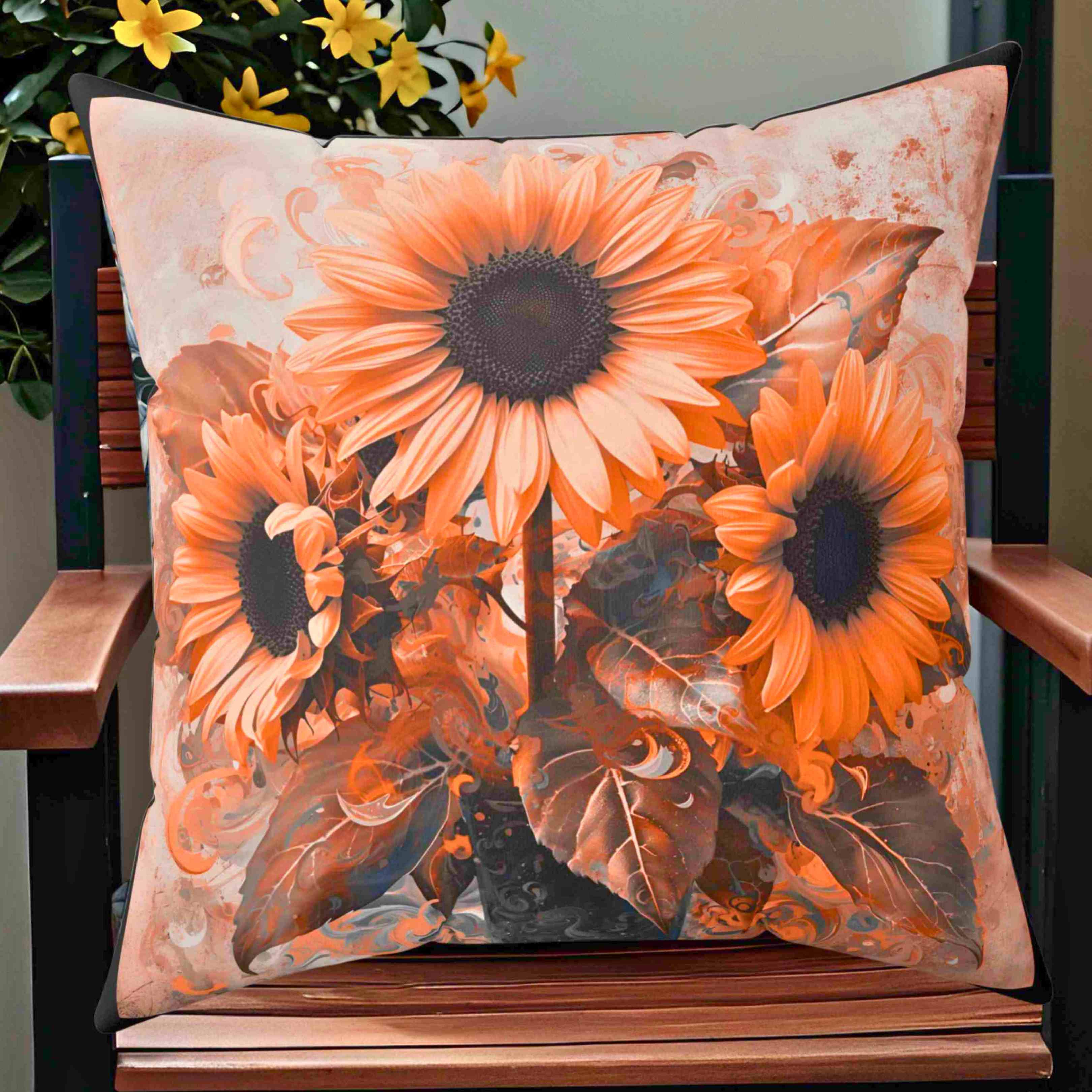 Sunflower Floral Throw Pillow, Home Decor, Gift for Gardeners, Spring Decor, Cozy Living Room Accent product thumbnail image