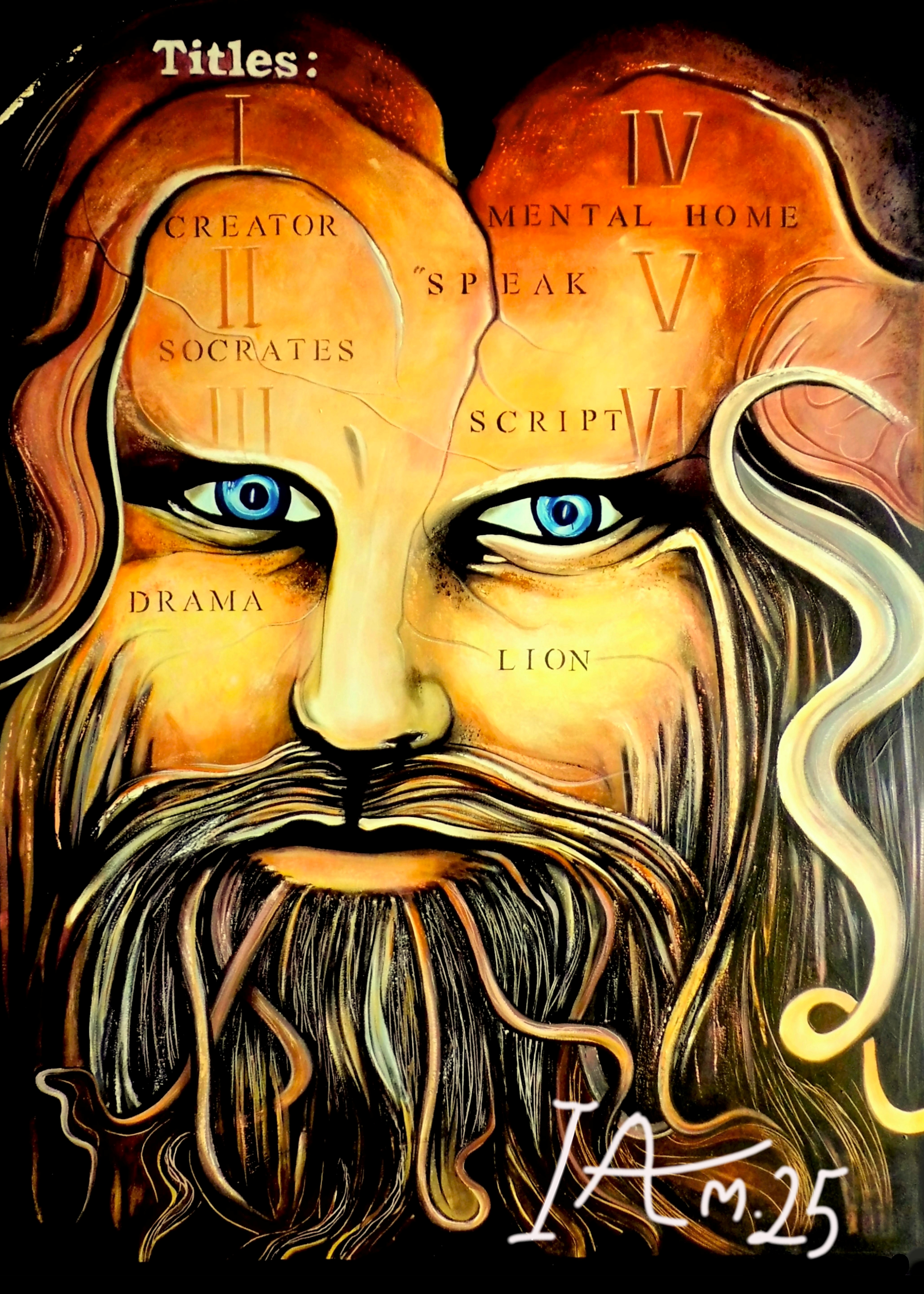 Fine Art Prints - Satisfied Mind Satirical Portrait of Socrates ina Lion Animal Sprit Fine Art Prints - Satisfied Mind Satirical Portrait of Socrates ina Lion Animal Sprit