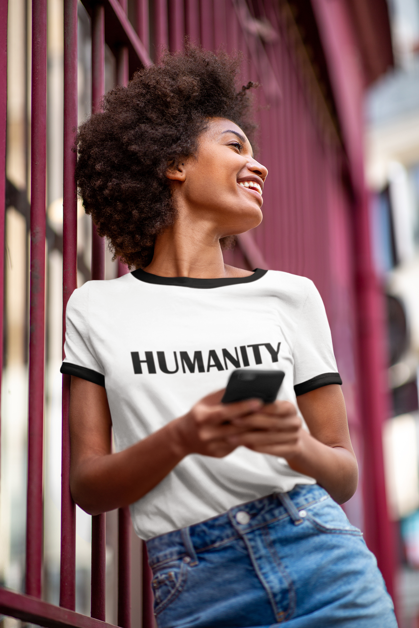 Humanity - Unisex Cotton Ringer T-Shirt - Humanity Statement Tee product thumbnail image Humanity - Unisex Cotton Ringer T-Shirt - Humanity Statement Tee product thumbnail image