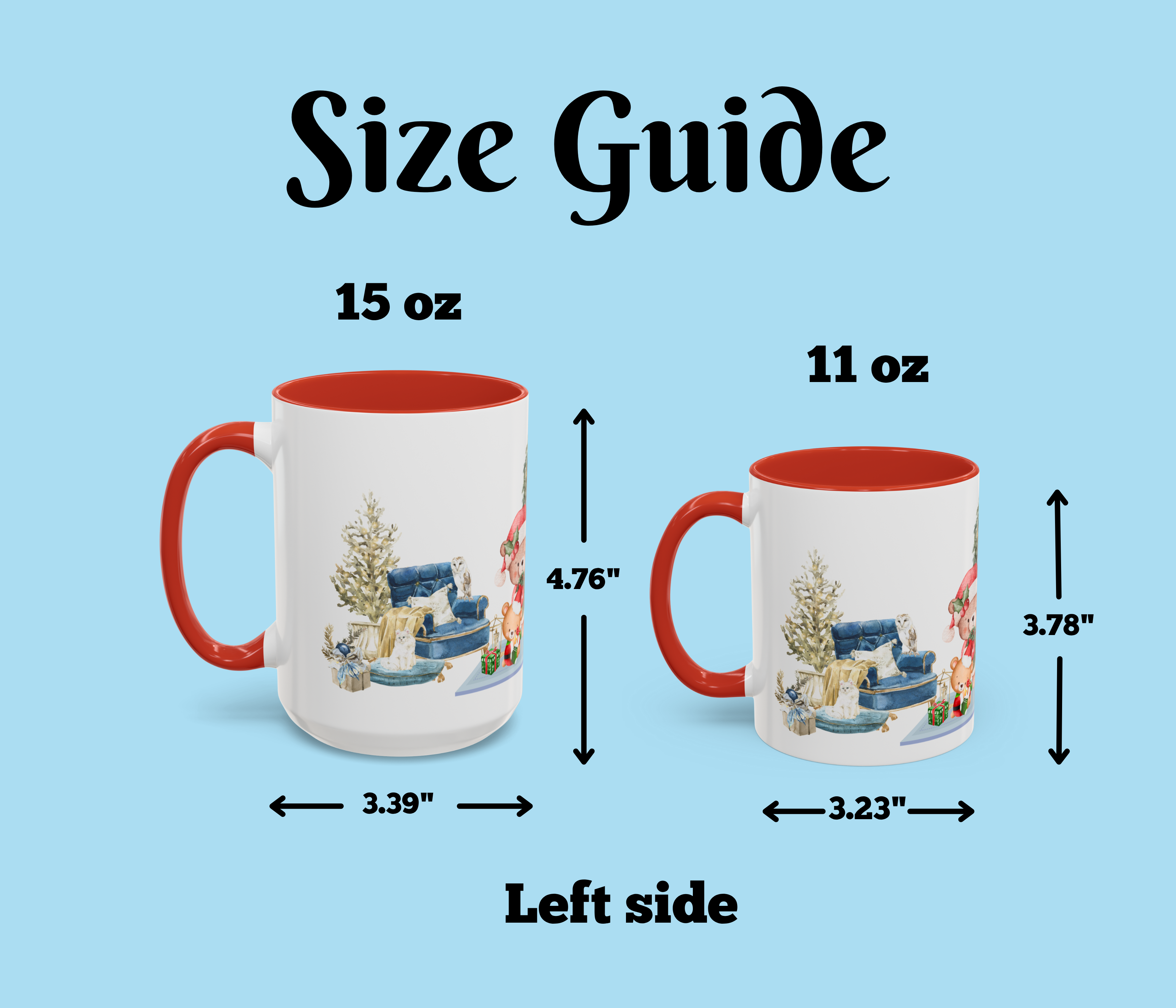 Cute Christmas Family Bear Coffee Mug – Wraparound Holiday Design  product thumbnail image