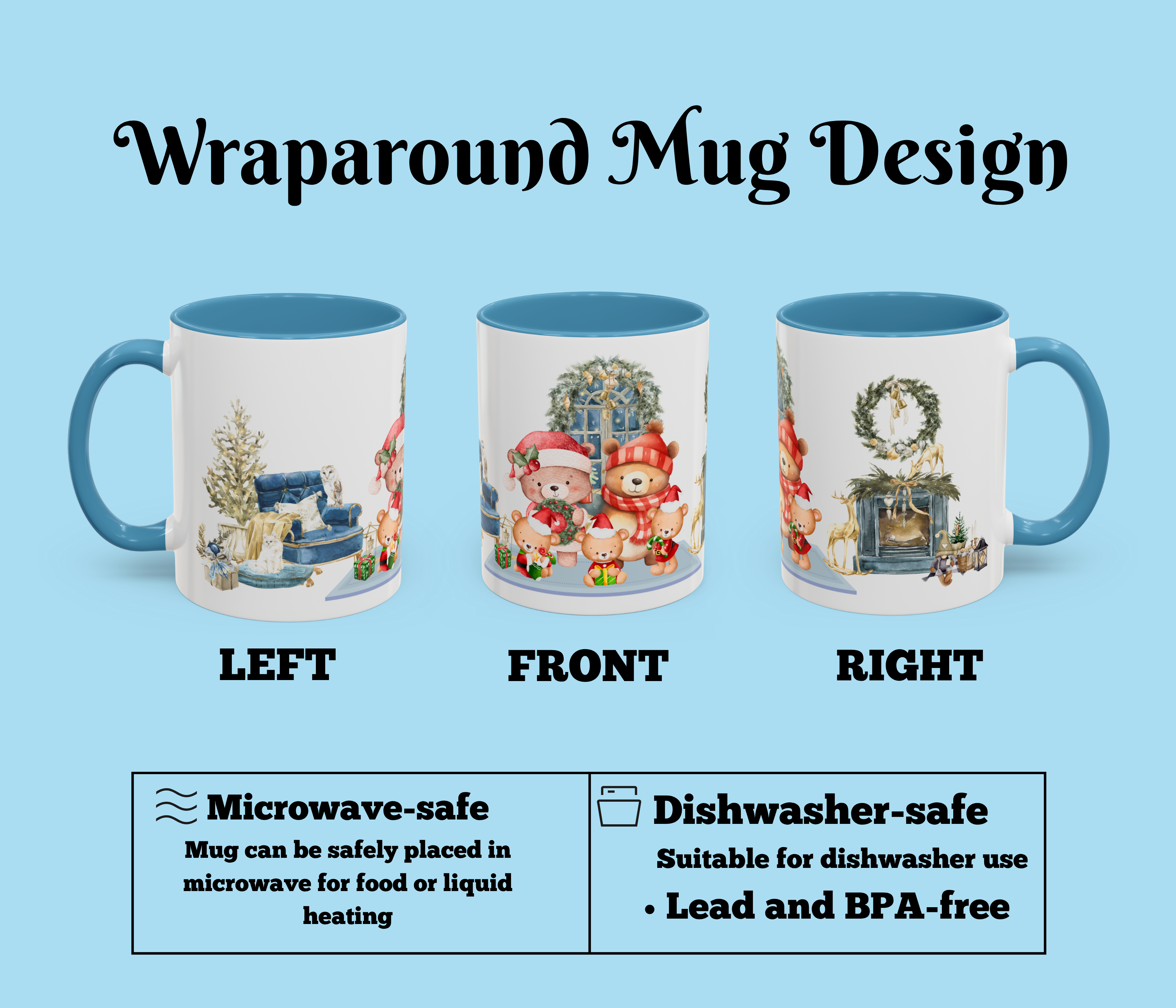 Cute Christmas Family Bear Coffee Mug – Wraparound Holiday Design product thumbnail image Cute Christmas Family Bear Coffee Mug – Wraparound Holiday Design product thumbnail image