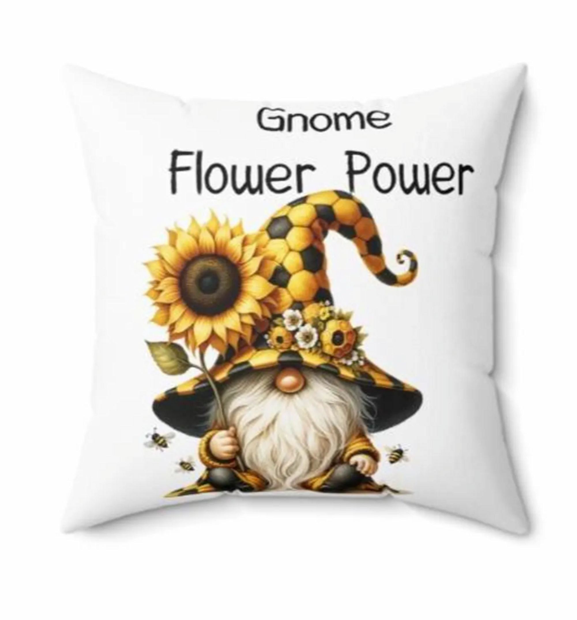 Personalized Sunflower Gnome Pillow Cover: Floral Spring Decor product thumbnail image Personalized Sunflower Gnome Pillow Cover: Floral Spring Decor product thumbnail image