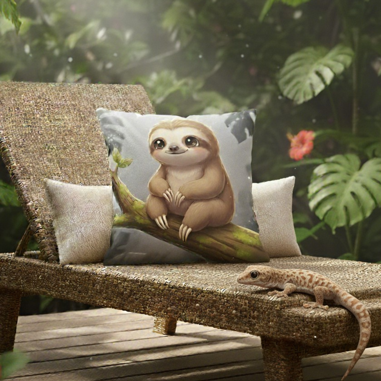 Cocoa Moe The Sloth - Square Faux-Suede Pillowcase product thumbnail image Cocoa Moe The Sloth - Square Faux-Suede Pillowcase product thumbnail image