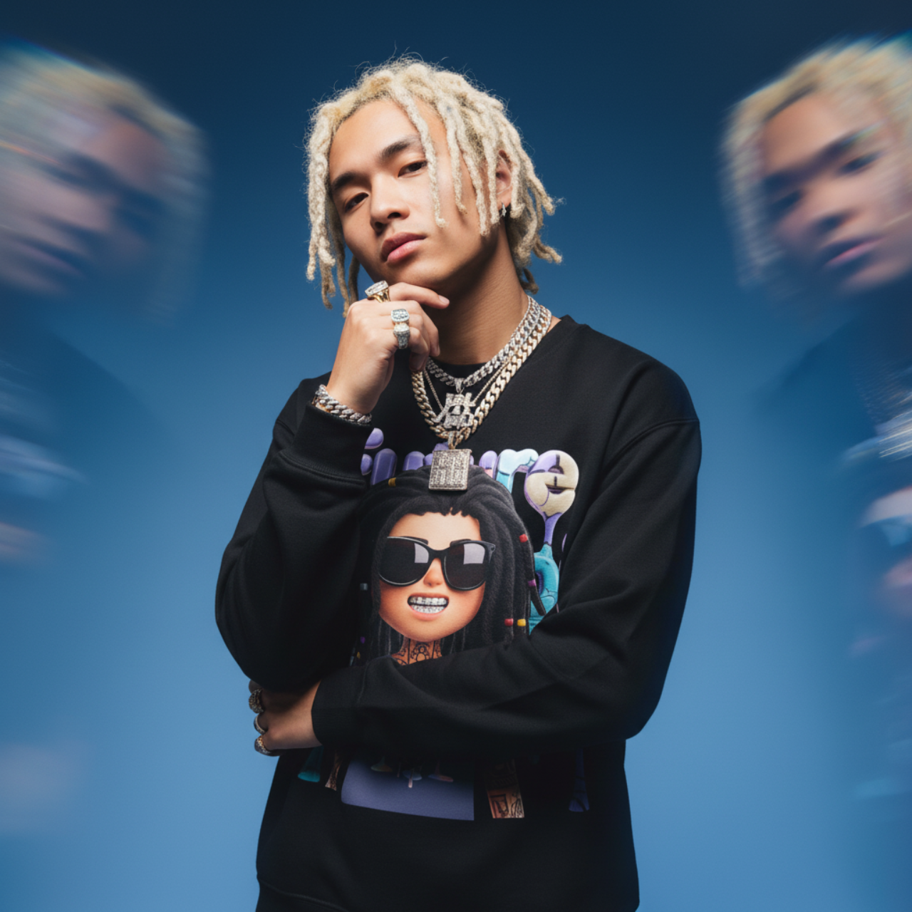 Future FatBoi "Fruity Pebblez" Unisex Crewneck Sweatshirt - Fun Streetwear for Trendsetters Future FatBoi "Fruity Pebblez" Unisex Crewneck Sweatshirt - Fun Streetwear for Trendsetters