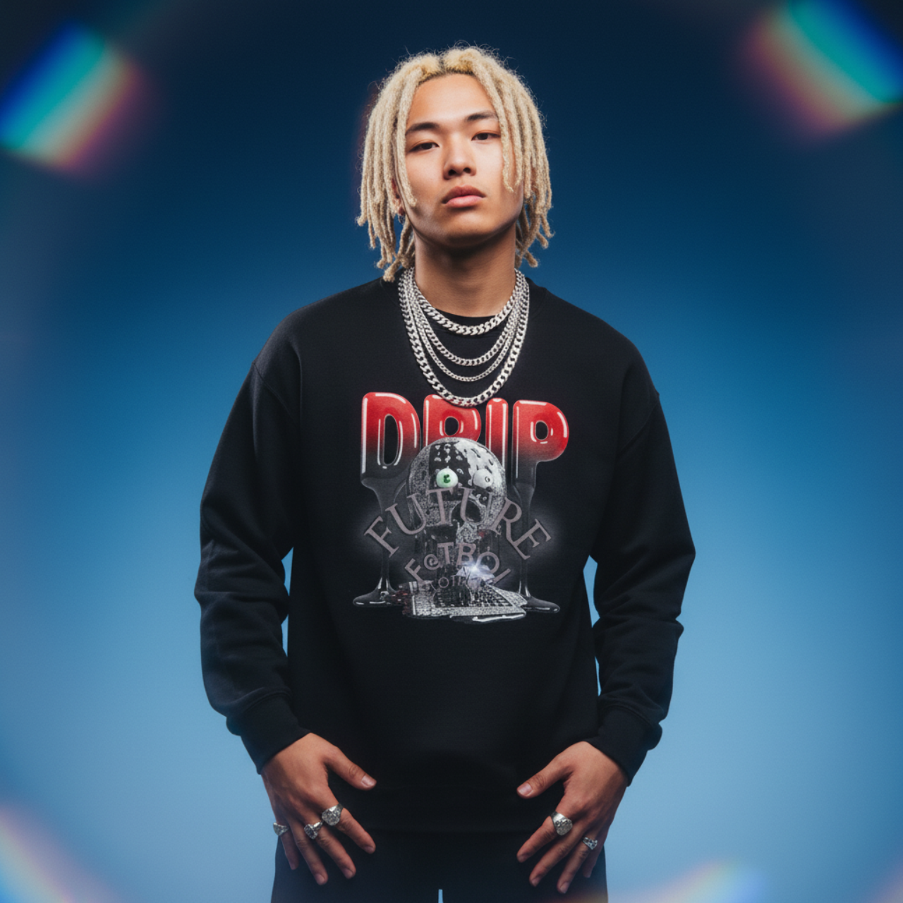 Future Fatboi 'Black Paisley Drip' Sweatshirt - Hip Hop Urban Streetwear Future Fatboi 'Black Paisley Drip' Sweatshirt - Hip Hop Urban Streetwear