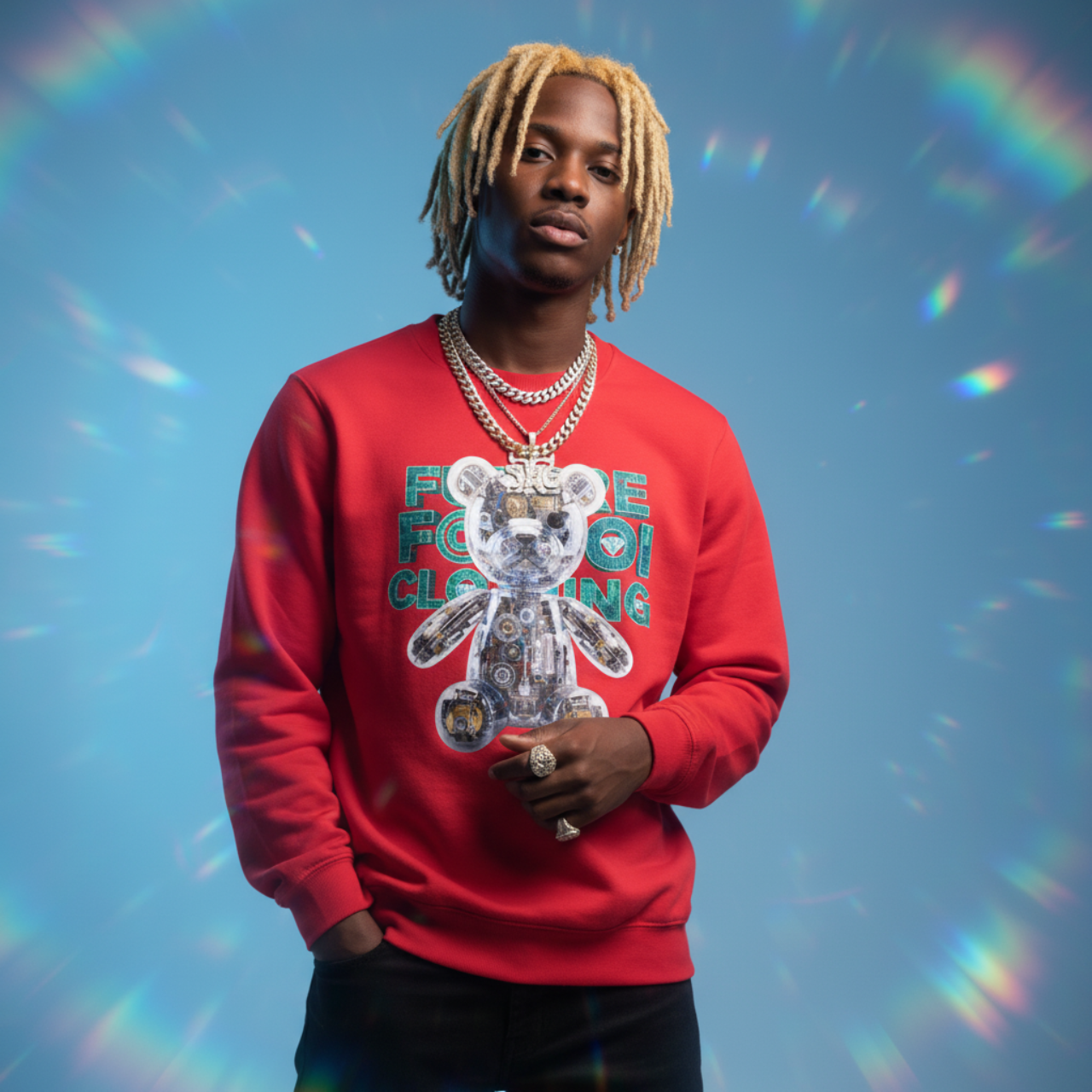 Future Fatboi "Robo Bear" Youth Crewneck Sweatshirt | Trendy Streetwear for Kids product thumbnail image Future Fatboi "Robo Bear" Youth Crewneck Sweatshirt | Trendy Streetwear for Kids product thumbnail image