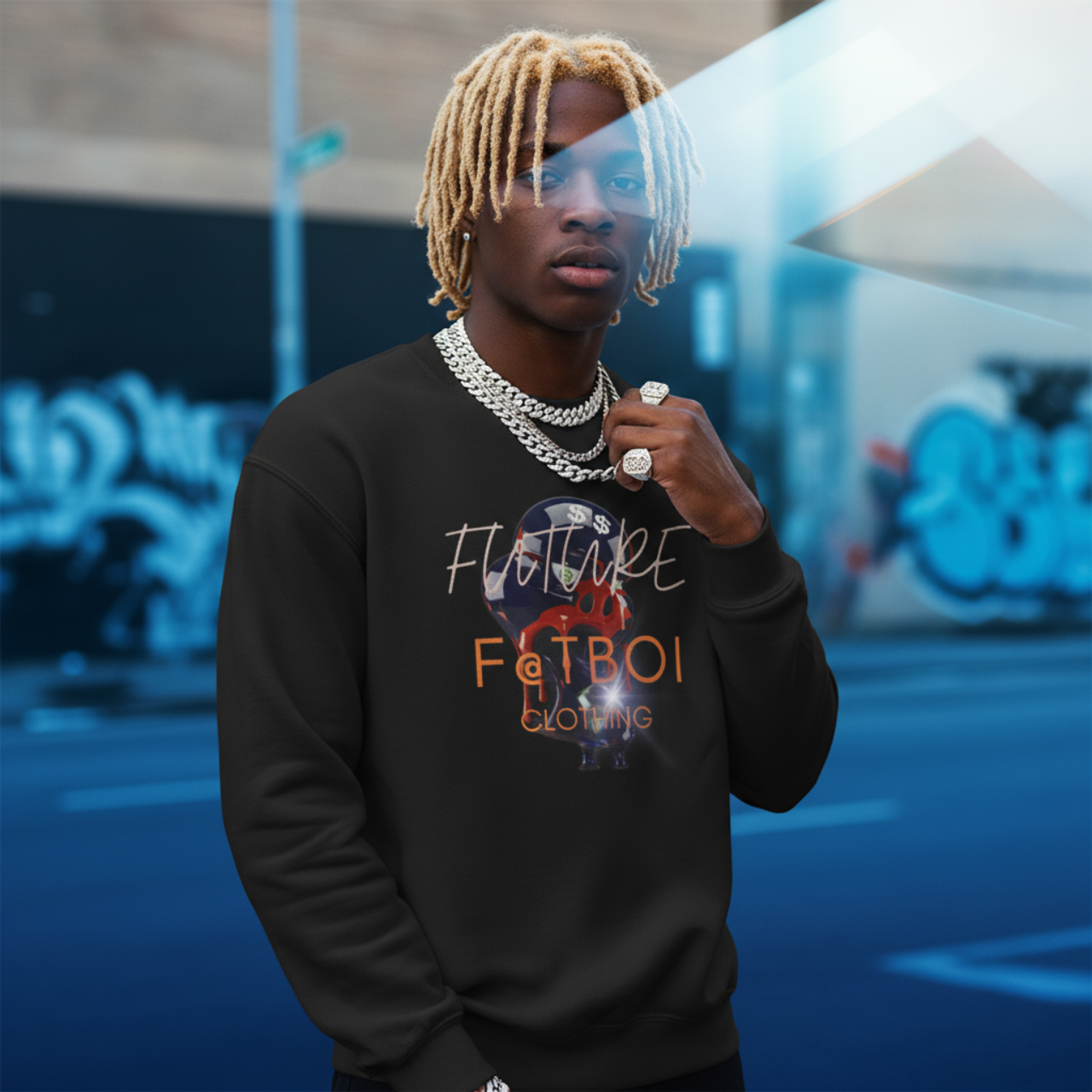 Future Fat Boy Youth Crewneck Sweatshirt - Trendy and Cozy Future Fat Boy Youth Crewneck Sweatshirt - Trendy and Cozy