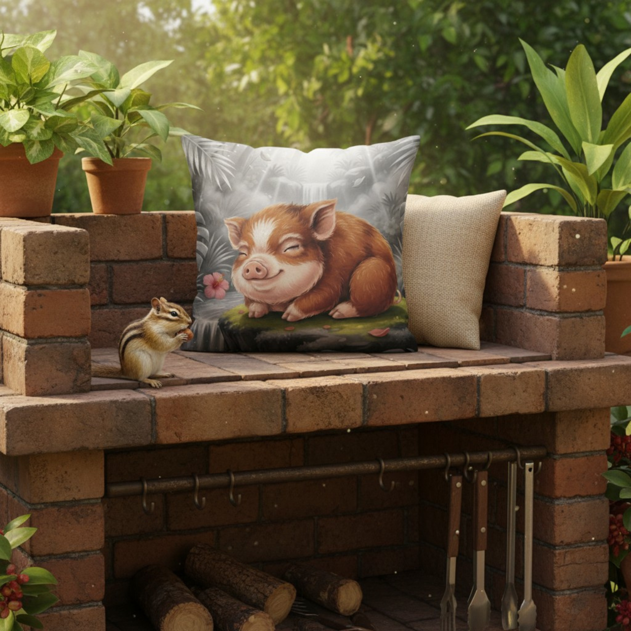 Piko the Kunekune - Square Faux-Suede Pillowcase product thumbnail image Piko the Kunekune - Square Faux-Suede Pillowcase product thumbnail image