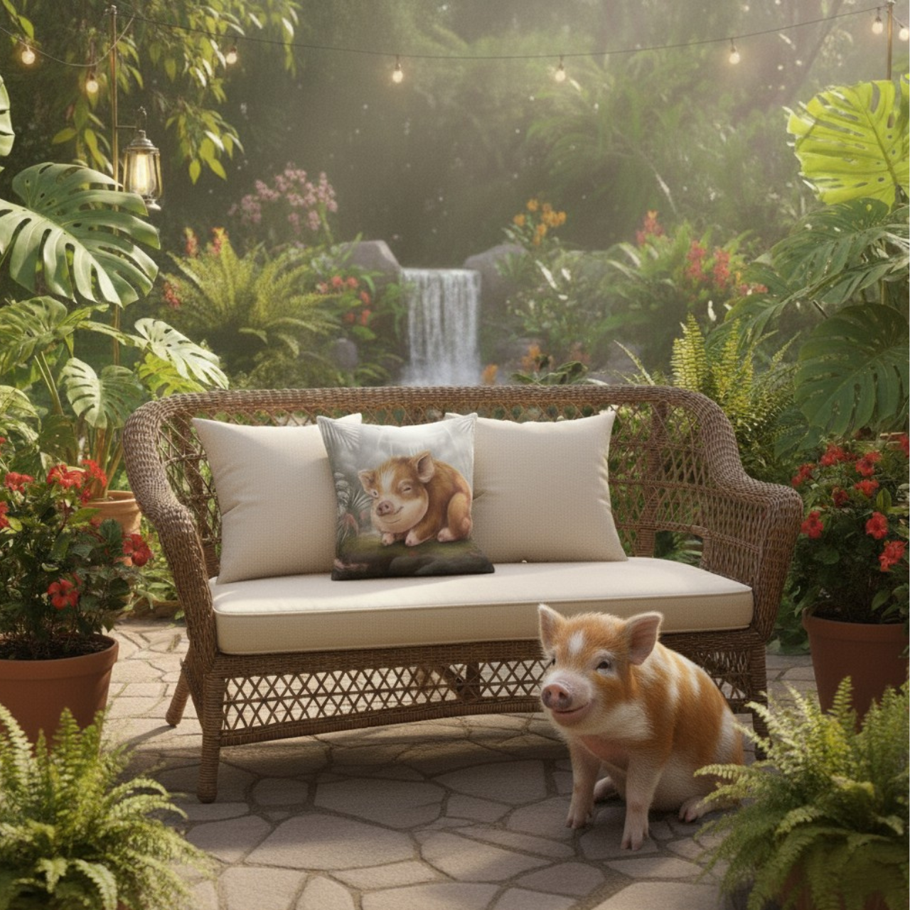 Piko the Kunekune - Square Faux-Suede Pillowcase product thumbnail image Piko the Kunekune - Square Faux-Suede Pillowcase product thumbnail image