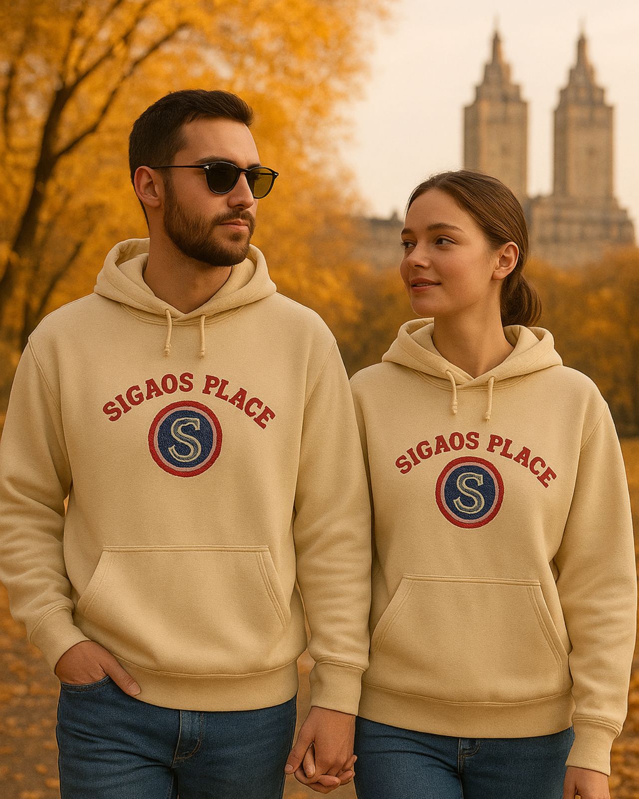 Embroidered unisex "Sigacos Place" sweatshirt - Heavy Blend™ Hooded Sweatshirt product thumbnail image