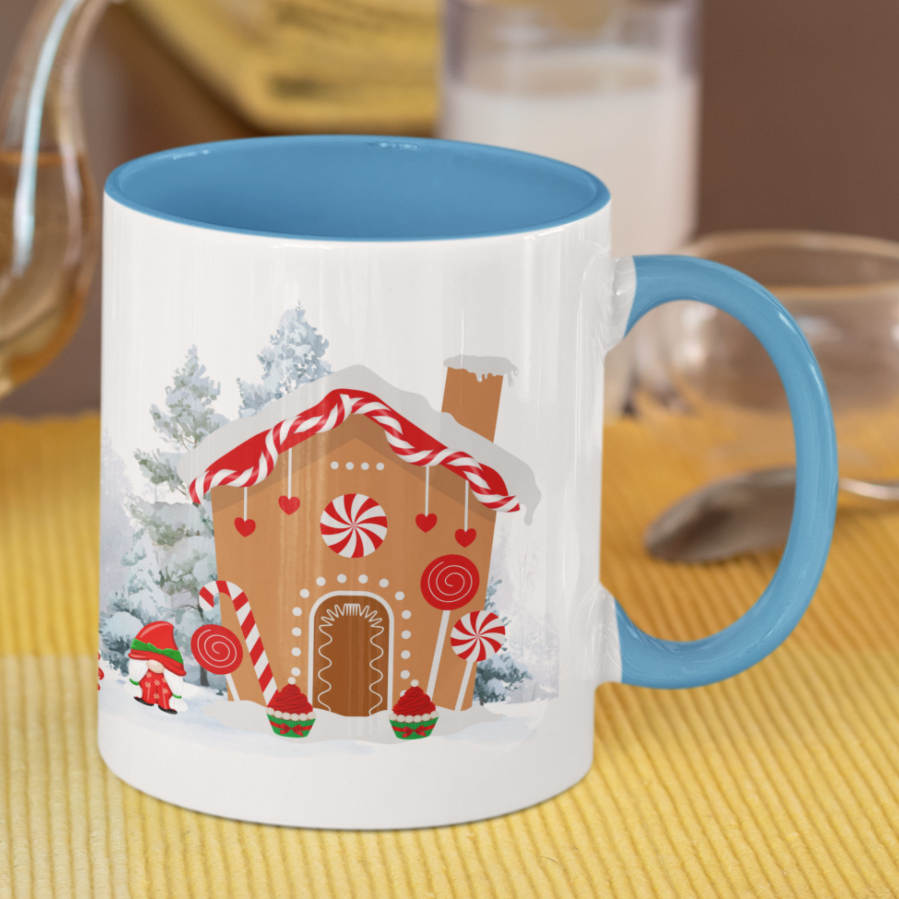 Gnome Festive Ceramic Accent Mug with Gingerbread House & Winter Scene product thumbnail image Gnome Festive Ceramic Accent Mug with Gingerbread House & Winter Scene product thumbnail image