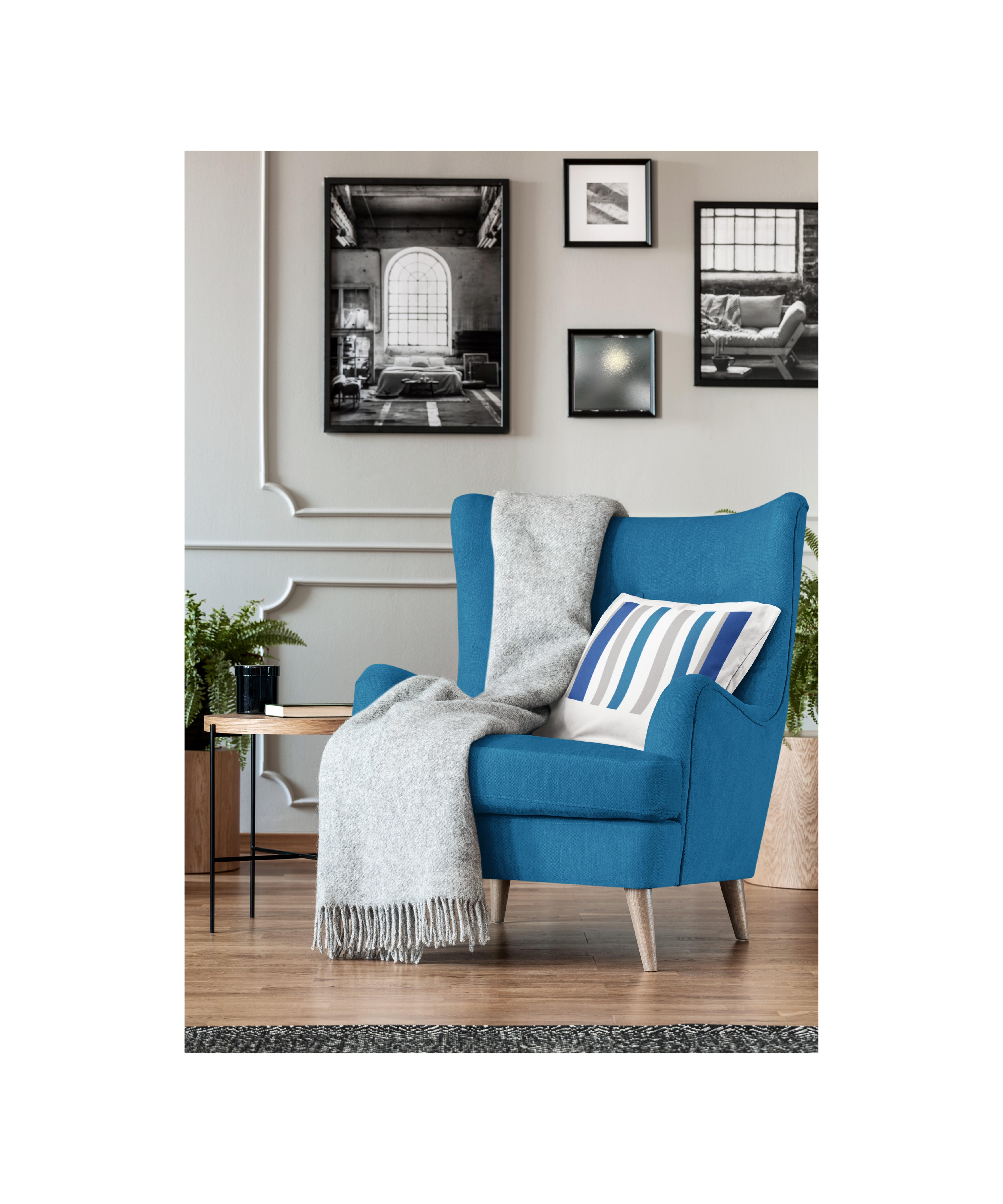 Textured Coastal Woven Pillow - Nautical Blue & Cream Accents product thumbnail image Textured Coastal Woven Pillow - Nautical Blue & Cream Accents product thumbnail image