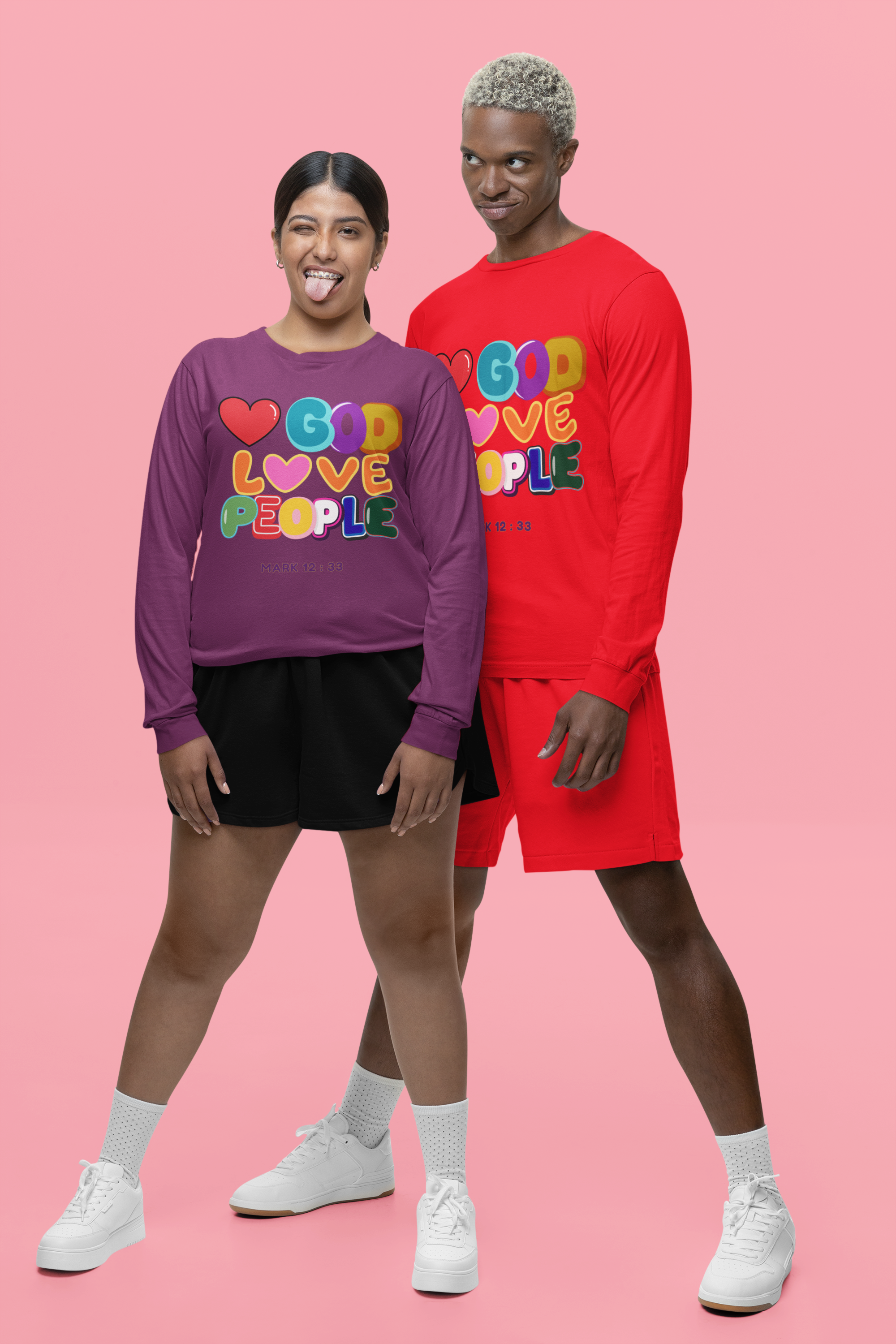 " LOVE GOD, LOVE PEOPLE" Design  Long Sleeve T-Shirt product thumbnail image