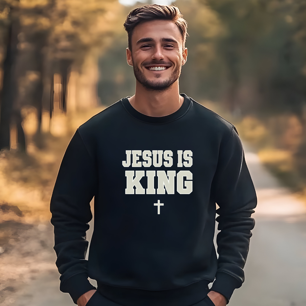 Jesus is King Gildan Unisex Crewneck Sweatshirt | Christian Apparel | Inspirational Gift | Cozy Everyday Wear product thumbnail image Jesus is King Gildan Unisex Crewneck Sweatshirt | Christian Apparel | Inspirational Gift | Cozy Everyday Wear product thumbnail image