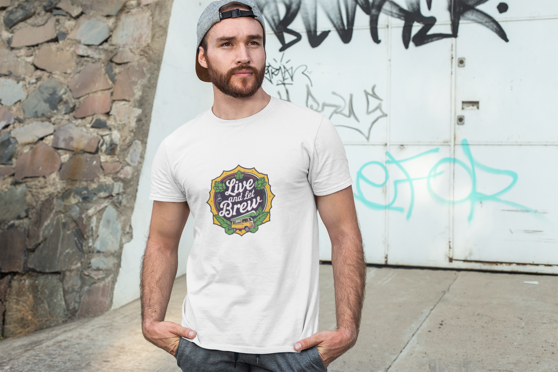 Unisex Tee Live and Let Brew Bus Design Short Sleeve Shirt product thumbnail image Unisex Tee Live and Let Brew Bus Design Short Sleeve Shirt product thumbnail image