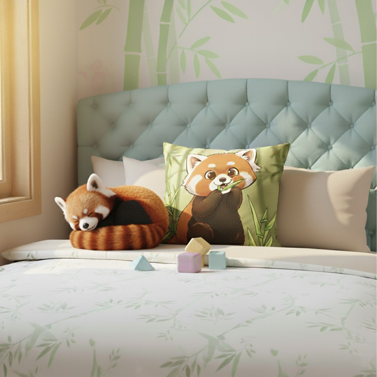 Suki the Red Panda - Square Faux-Suede Pillowcase product thumbnail image Suki the Red Panda - Square Faux-Suede Pillowcase product thumbnail image