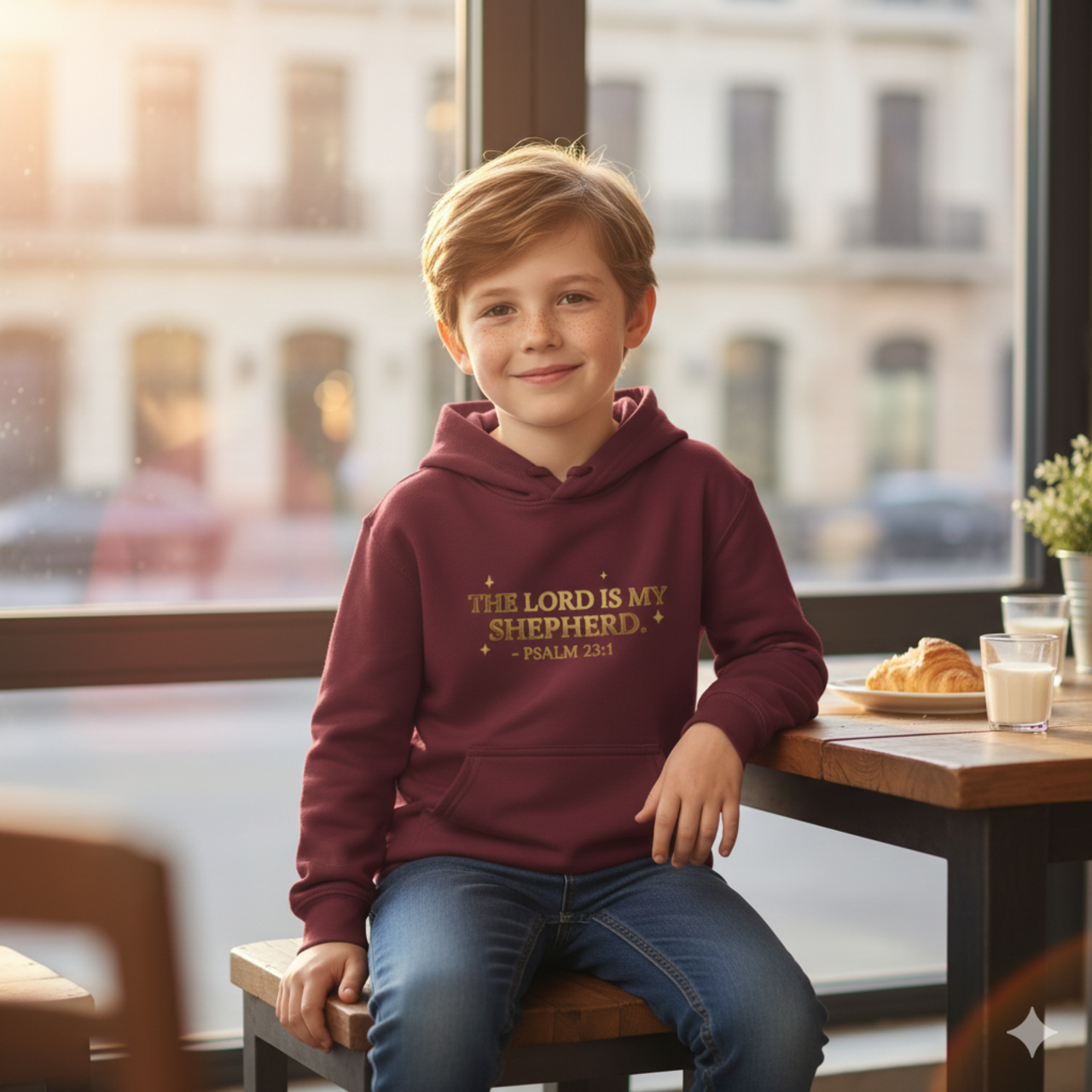 Inspirational Fleece Hoodie - "The Lord is My Shepherd" product thumbnail image Inspirational Fleece Hoodie - "The Lord is My Shepherd" product thumbnail image