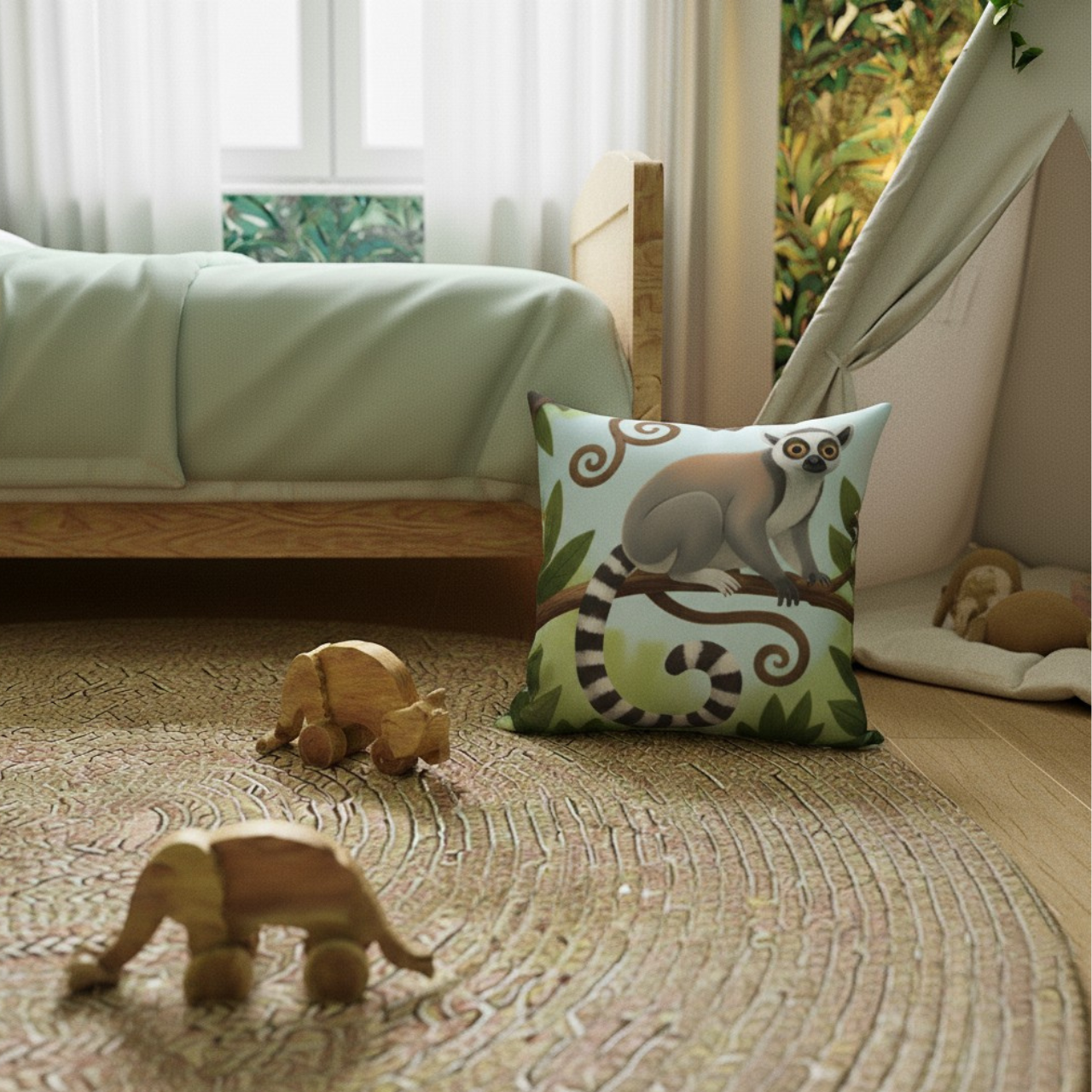 Koa the Lemur - Square Faux-Suede Pillowcase product thumbnail image Koa the Lemur - Square Faux-Suede Pillowcase product thumbnail image