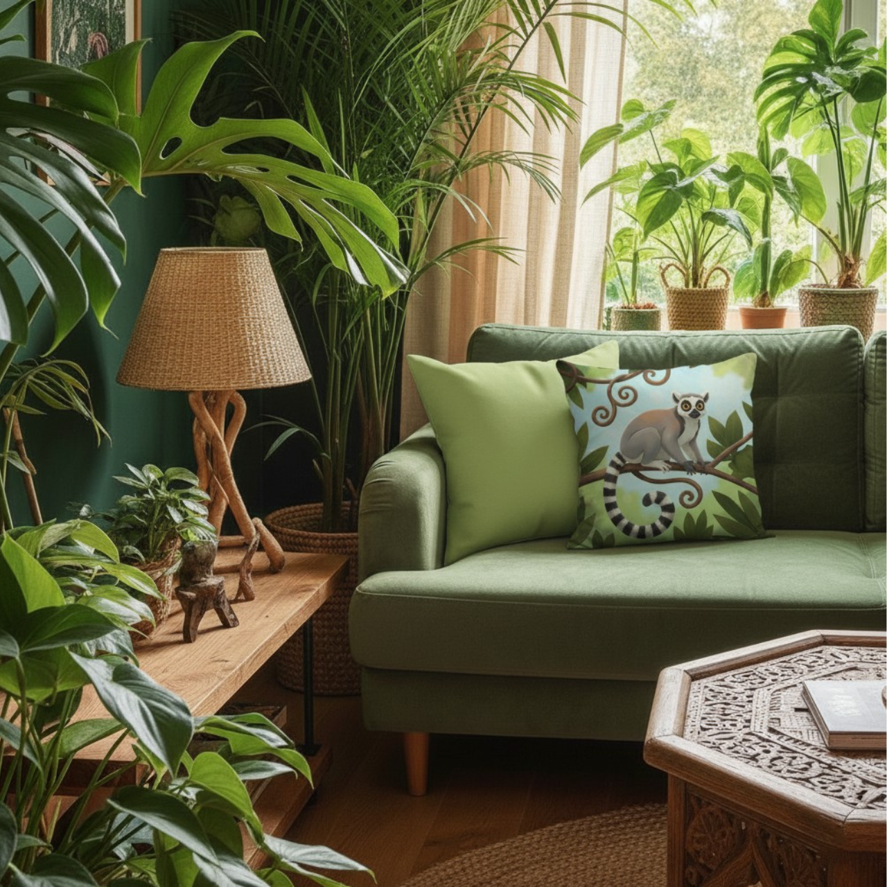 Koa the Lemur - Square Faux-Suede Pillowcase product thumbnail image Koa the Lemur - Square Faux-Suede Pillowcase product thumbnail image