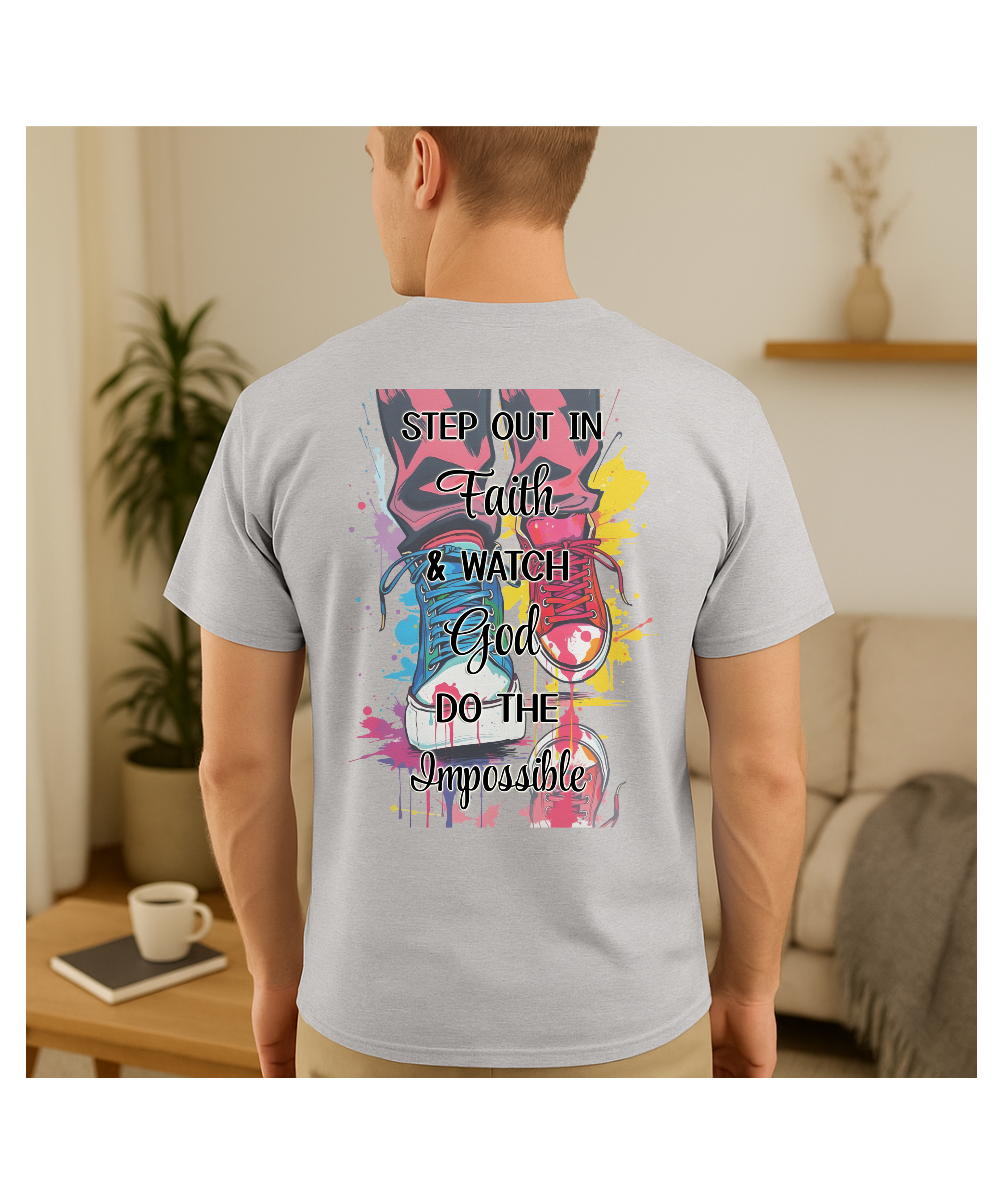 Step Out in Faith & Watch God Do the Impossible Christian Softstyle T-Shirt – Inspirational Faith Tee, 2 Corinthians 5:7 Shirt, Colorful Christian Apparel for Men and Women product thumbnail image Step Out in Faith & Watch God Do the Impossible Christian Softstyle T-Shirt – Inspirational Faith Tee, 2 Corinthians 5:7 Shirt, Colorful Christian Apparel for Men and Women product thumbnail image