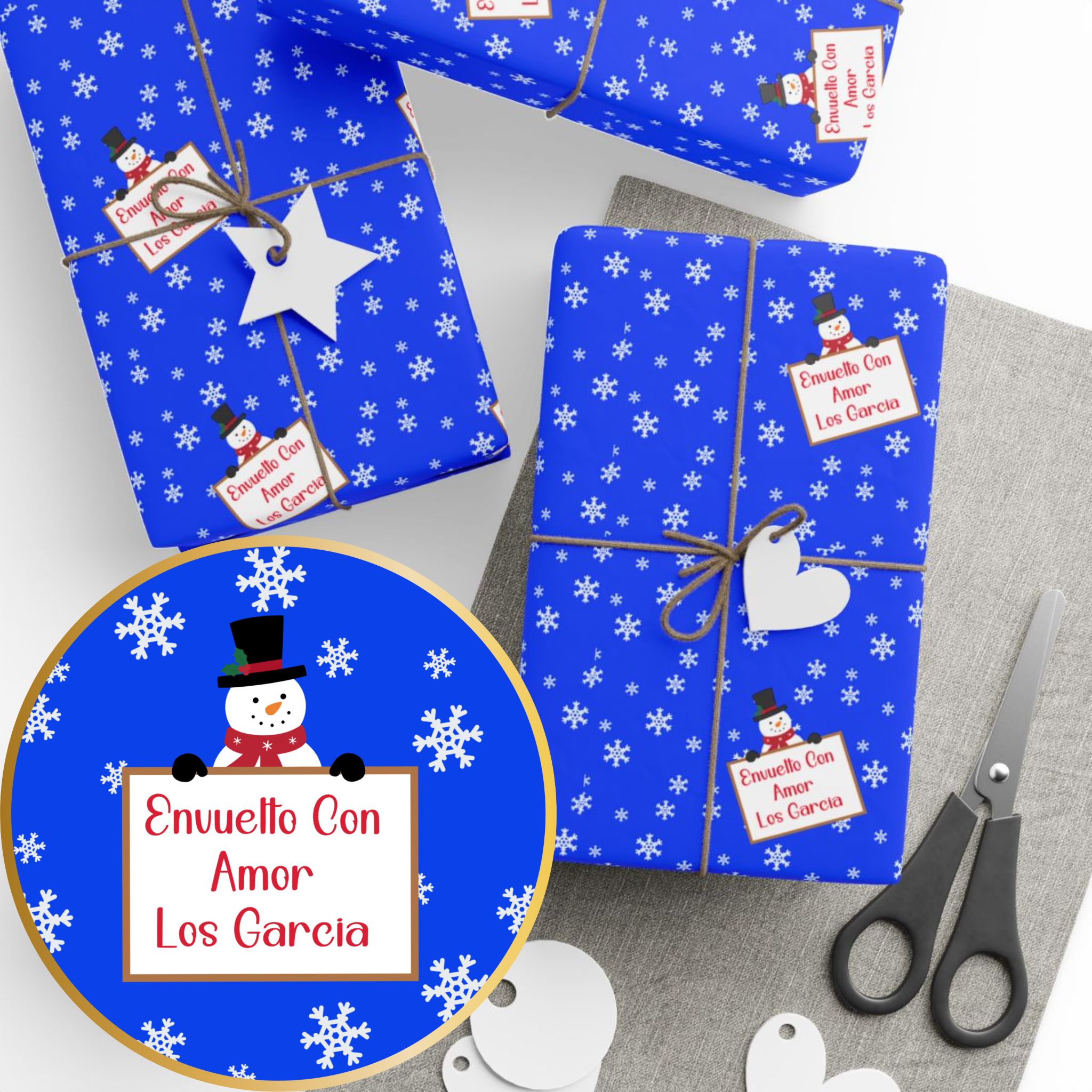 Personalized Gift Wrapping Paper 'Winter Wonderland' - Snowflake Design for Holidays Personalized Gift Wrapping Paper 'Winter Wonderland' - Snowflake Design for Holidays