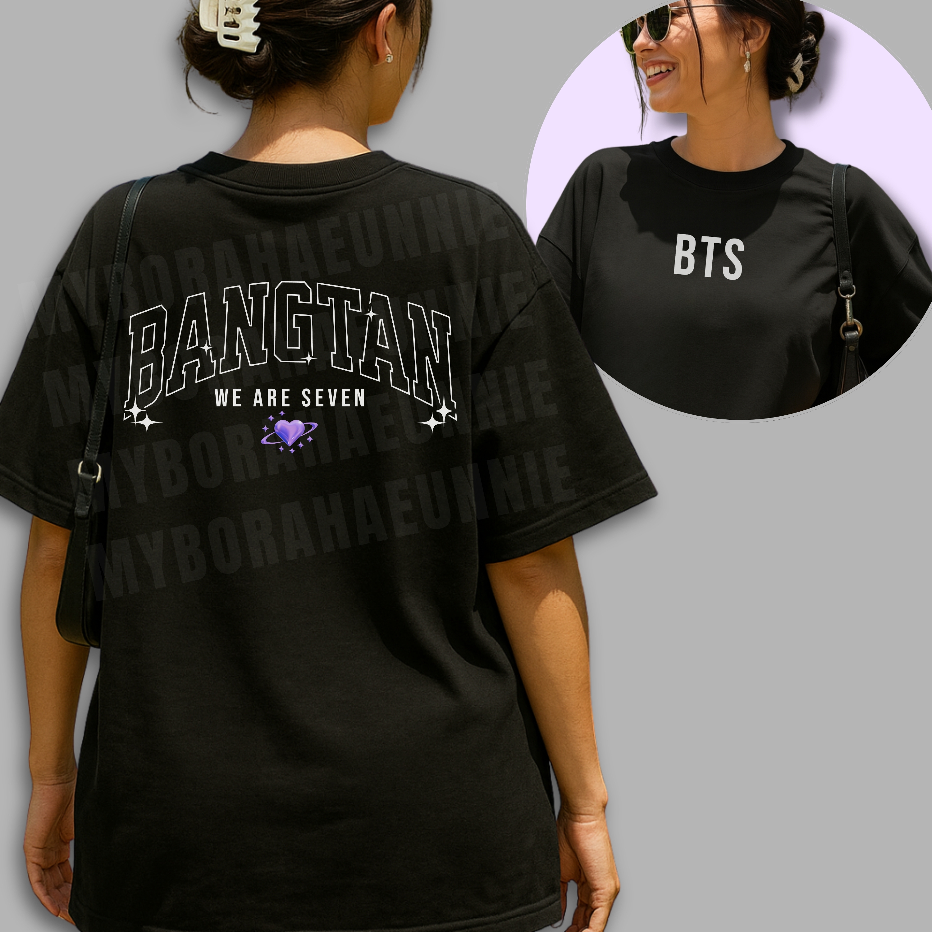 BANGTAN we are seven Front and Back print, Designed by Army for Army BANGTAN we are seven Front and Back print, Designed by Army for Army