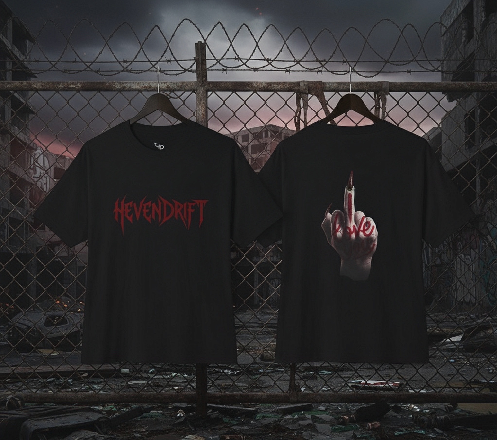 Hevendrift ( I LOVE YOU ) Unisex Oversized Graphic Tee - Bold Streetwear Statement product thumbnail image Hevendrift ( I LOVE YOU ) Unisex Oversized Graphic Tee - Bold Streetwear Statement product thumbnail image