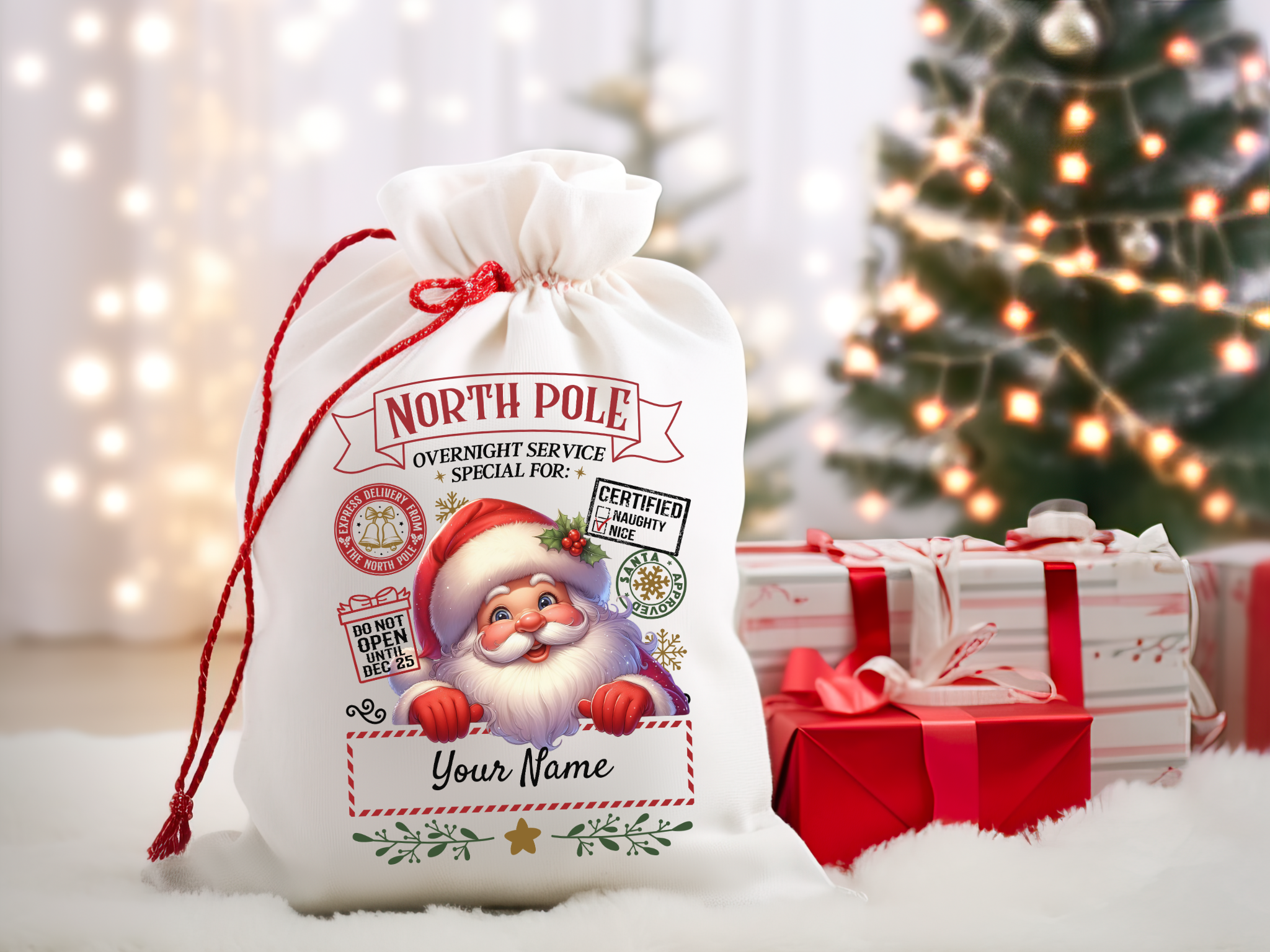 Personalized Santa Sack – North Pole Express Delivery Bag for Christmas Gifts - Santa product thumbnail image