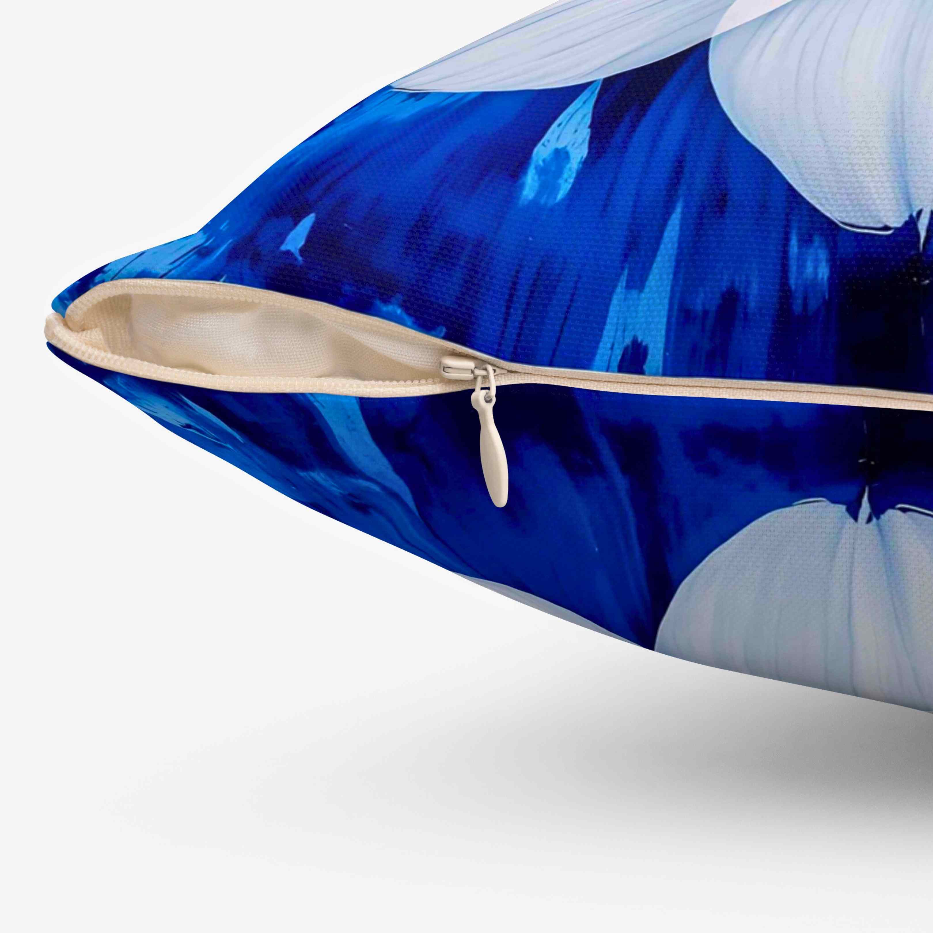 Floral Throw Pillow - Cozy Home Decor, Blue Flower Cushion, Boho Accent Pillow, Gift for Her, Spring Interior Design product thumbnail image