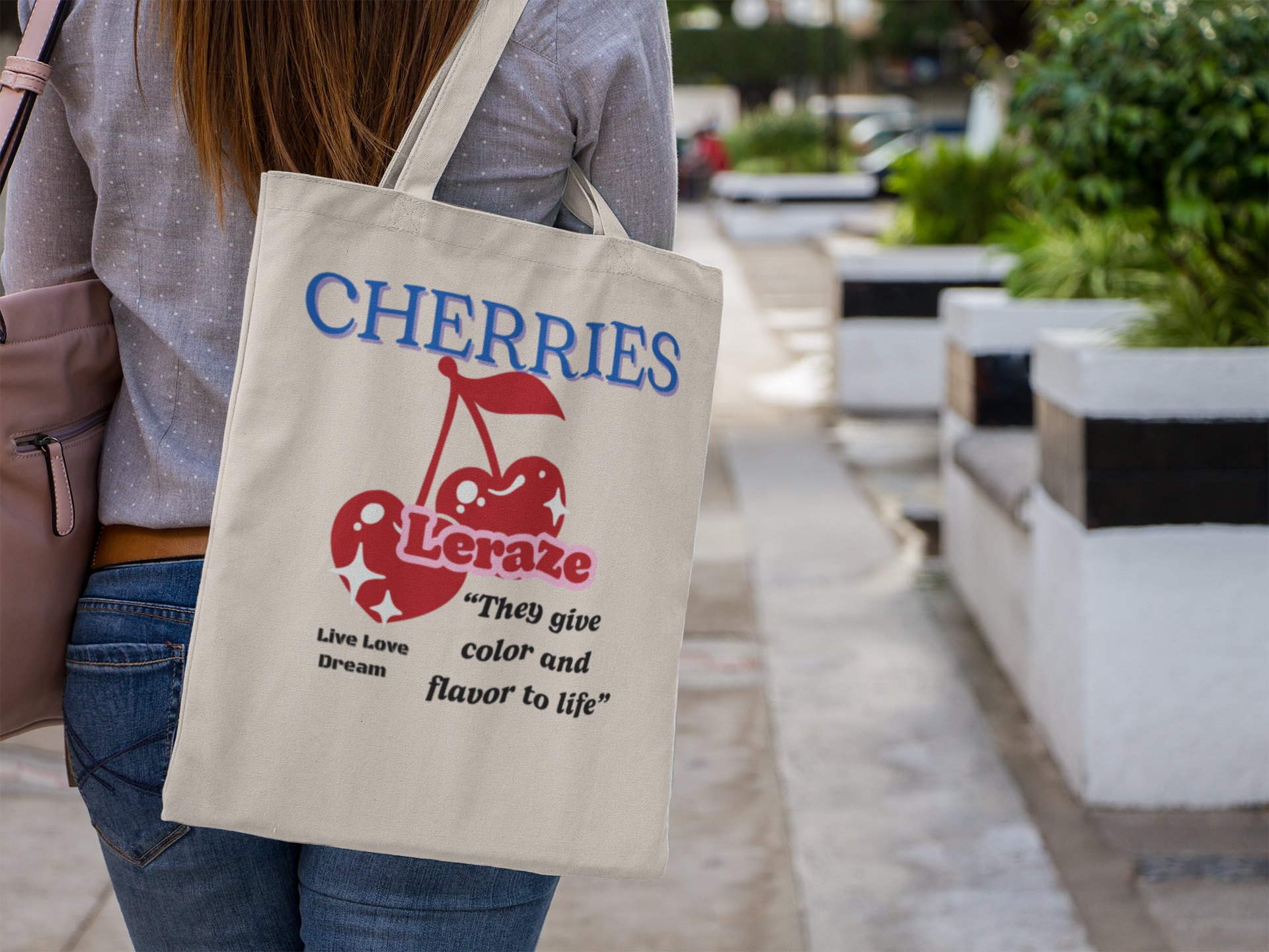 Cherry-Print Cotton Canvas Tote Bag - Eco-Friendly Grocery & Errand Companion product thumbnail image Cherry-Print Cotton Canvas Tote Bag - Eco-Friendly Grocery & Errand Companion product thumbnail image