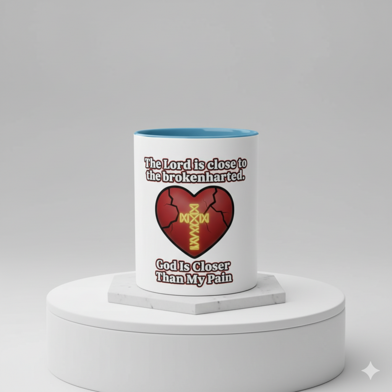 Inspirational Two-Tone Coffee Mug – Encouragement for the Brokenhearted product thumbnail image Inspirational Two-Tone Coffee Mug – Encouragement for the Brokenhearted product thumbnail image