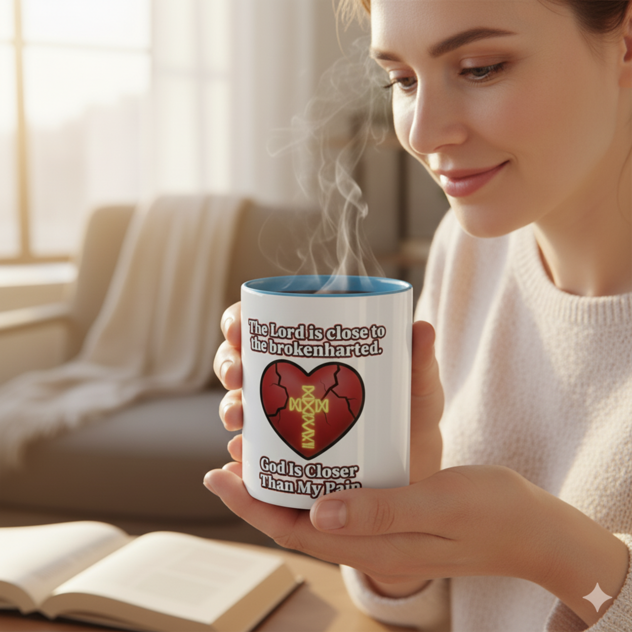 Inspirational Two-Tone Coffee Mug – Encouragement for the Brokenhearted product thumbnail image Inspirational Two-Tone Coffee Mug – Encouragement for the Brokenhearted product thumbnail image