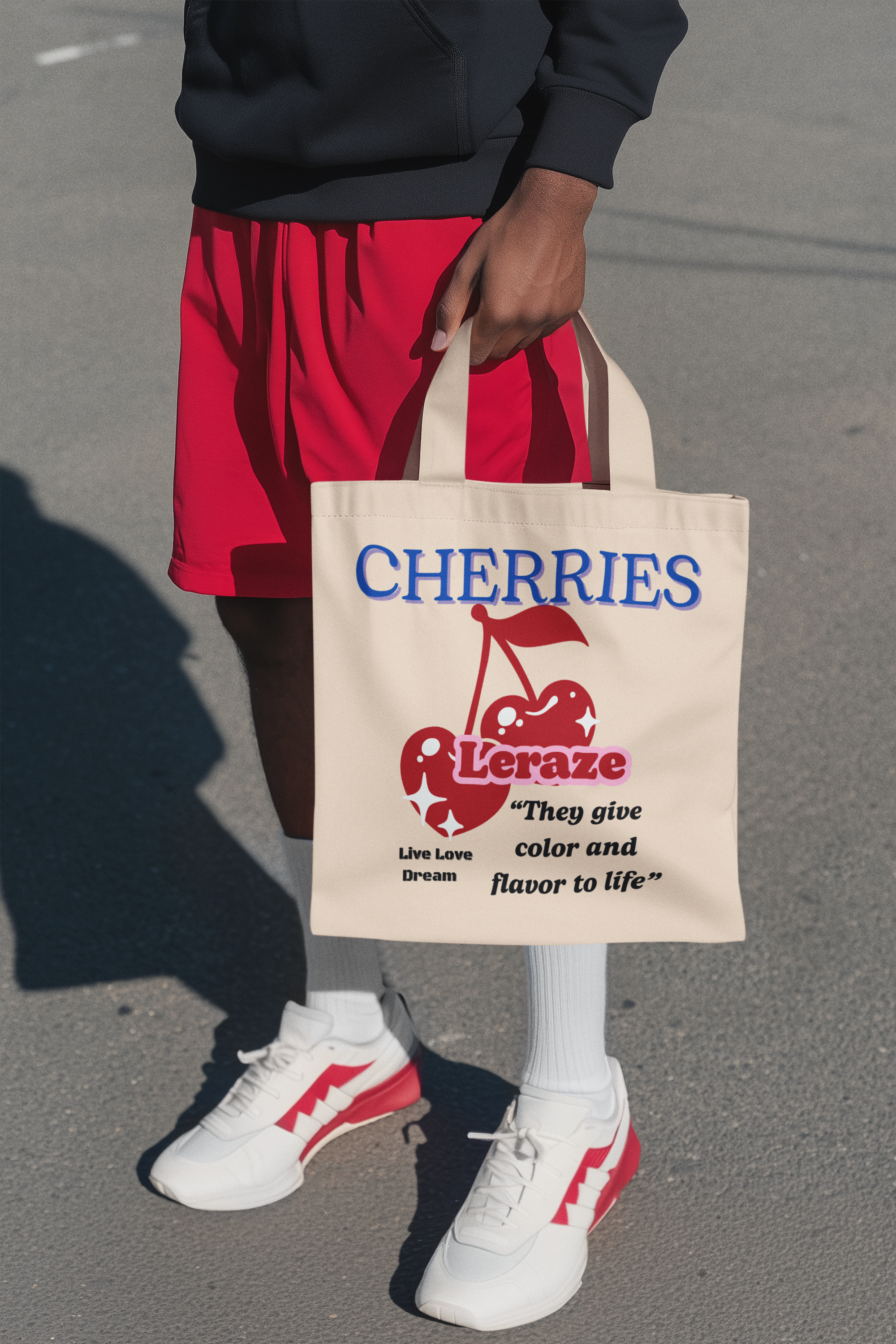 Cherry-Print Cotton Canvas Tote Bag - Eco-Friendly Grocery & Errand Companion product thumbnail image Cherry-Print Cotton Canvas Tote Bag - Eco-Friendly Grocery & Errand Companion product thumbnail image