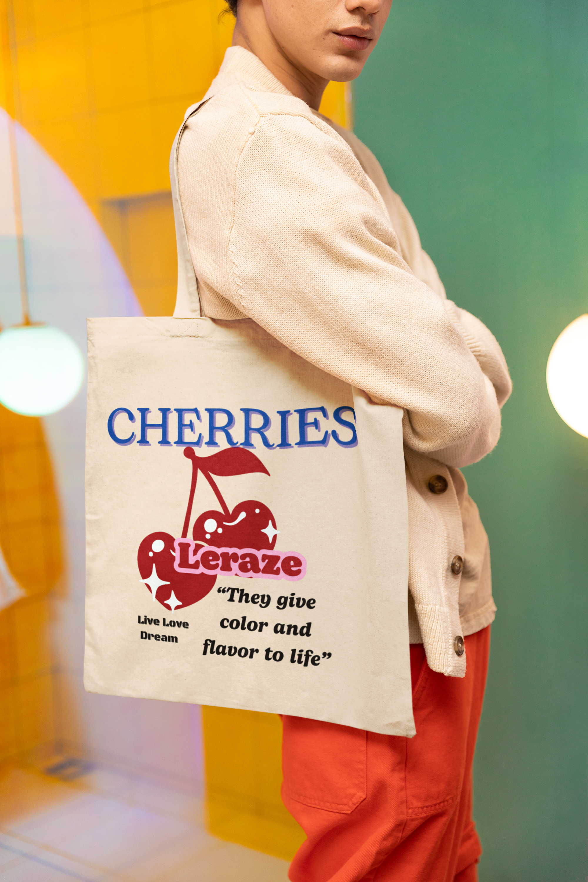 Cherry-Print Cotton Canvas Tote Bag - Eco-Friendly Grocery & Errand Companion product thumbnail image Cherry-Print Cotton Canvas Tote Bag - Eco-Friendly Grocery & Errand Companion product thumbnail image