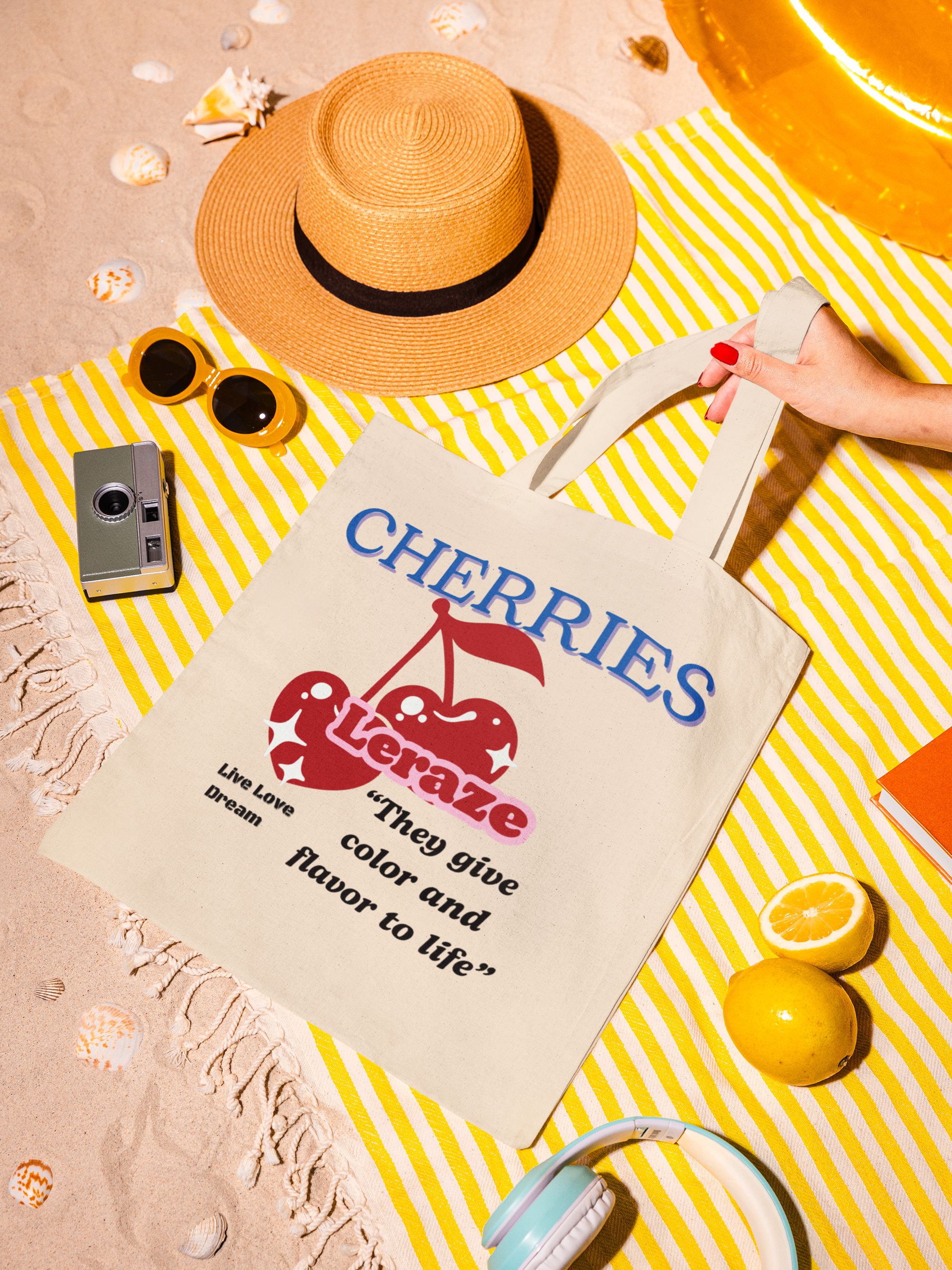 Cherry-Print Cotton Canvas Tote Bag - Eco-Friendly Grocery & Errand Companion product thumbnail image Cherry-Print Cotton Canvas Tote Bag - Eco-Friendly Grocery & Errand Companion product thumbnail image