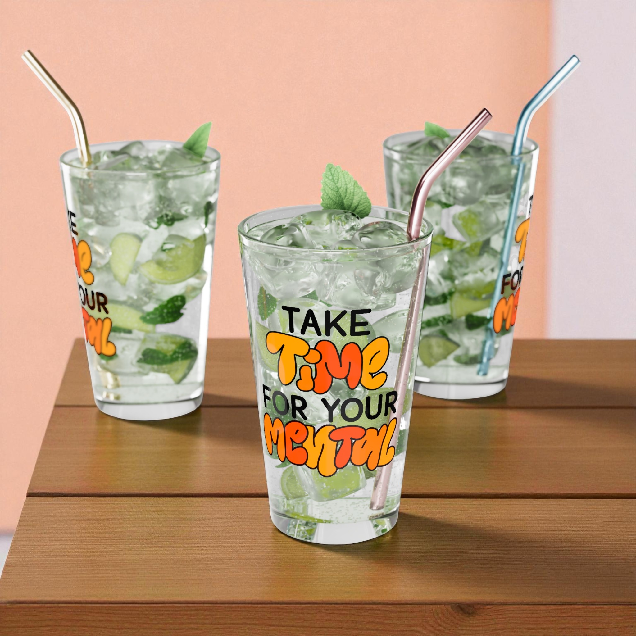 Mental Wellness Pint Glass, 16oz product thumbnail image Mental Wellness Pint Glass, 16oz product thumbnail image