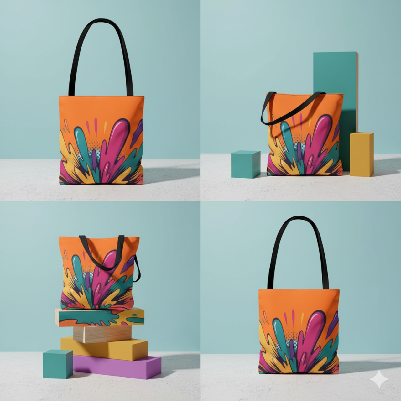 Colorful Splash Pattern Tote Bag - Vibrant, Fun Carryall for Everyday Use product thumbnail image Colorful Splash Pattern Tote Bag - Vibrant, Fun Carryall for Everyday Use product thumbnail image