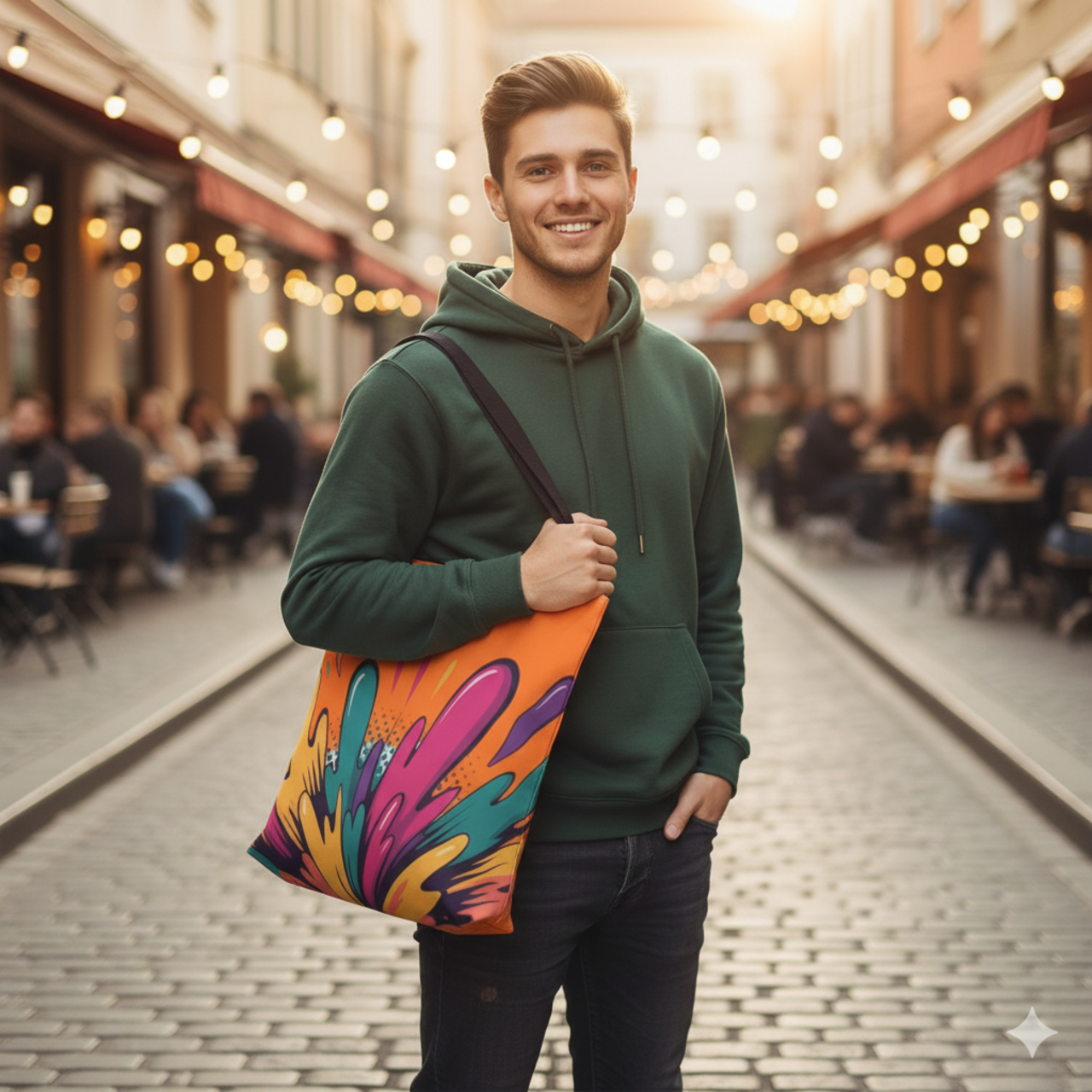 Colorful Splash Pattern Tote Bag - Vibrant, Fun Carryall for Everyday Use product thumbnail image Colorful Splash Pattern Tote Bag - Vibrant, Fun Carryall for Everyday Use product thumbnail image