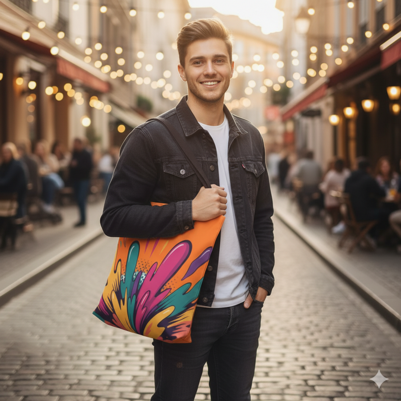 Colorful Splash Pattern Tote Bag - Vibrant, Fun Carryall for Everyday Use product thumbnail image Colorful Splash Pattern Tote Bag - Vibrant, Fun Carryall for Everyday Use product thumbnail image