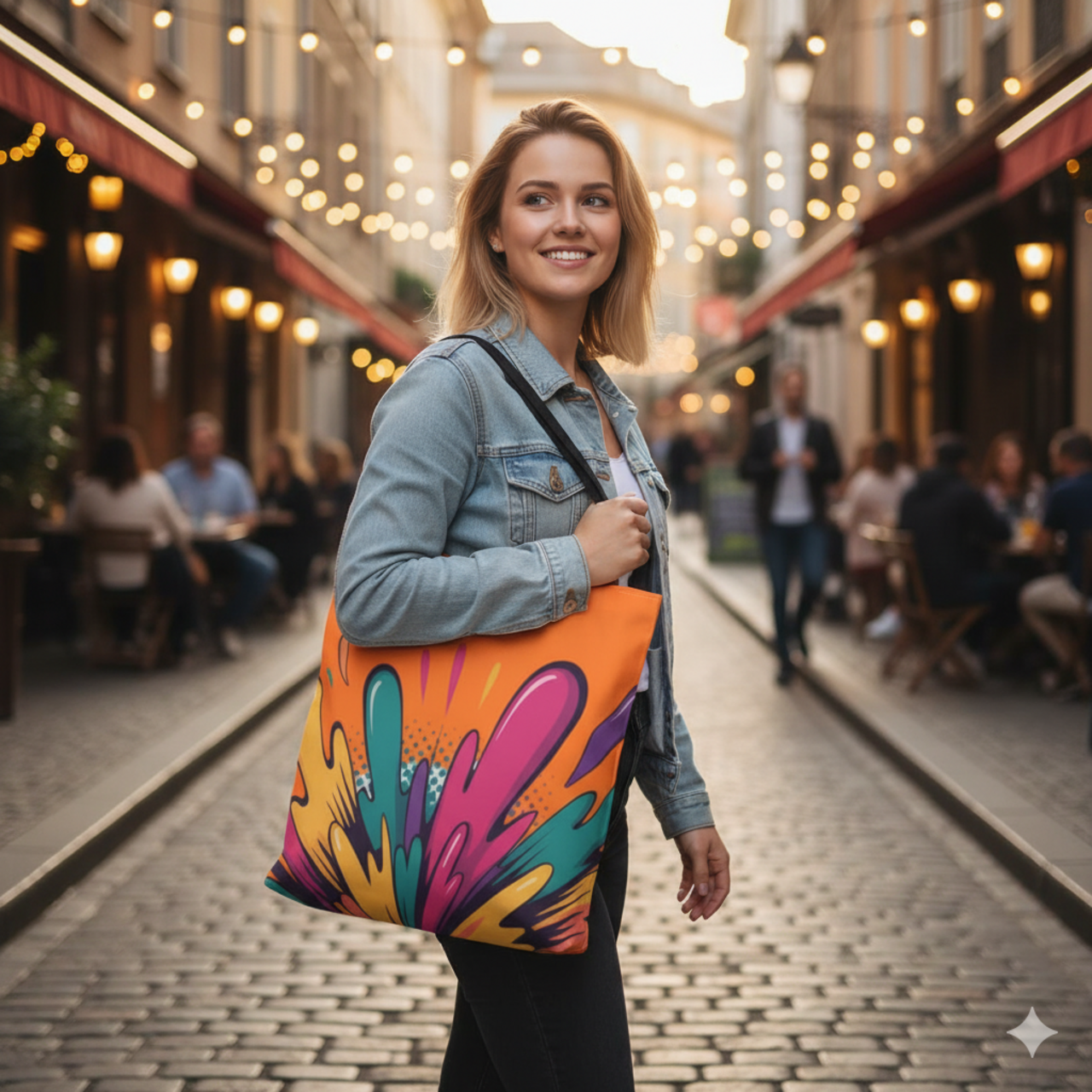 Colorful Splash Pattern Tote Bag - Vibrant, Fun Carryall for Everyday Use product thumbnail image Colorful Splash Pattern Tote Bag - Vibrant, Fun Carryall for Everyday Use product thumbnail image