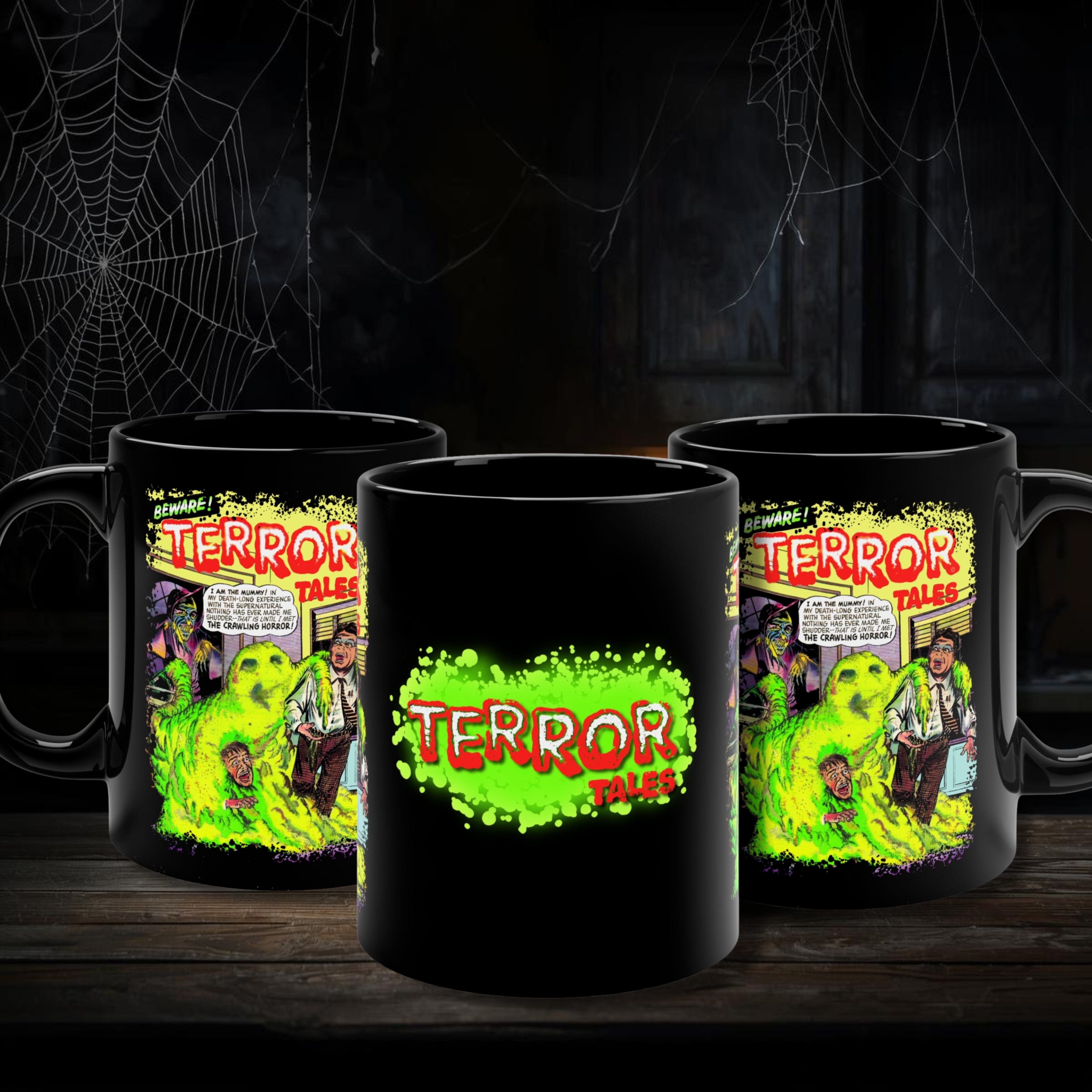 Coffee Mug - Vintage Horror Comic 'Beware: Terror Tales' Crawling Horror Cover Art