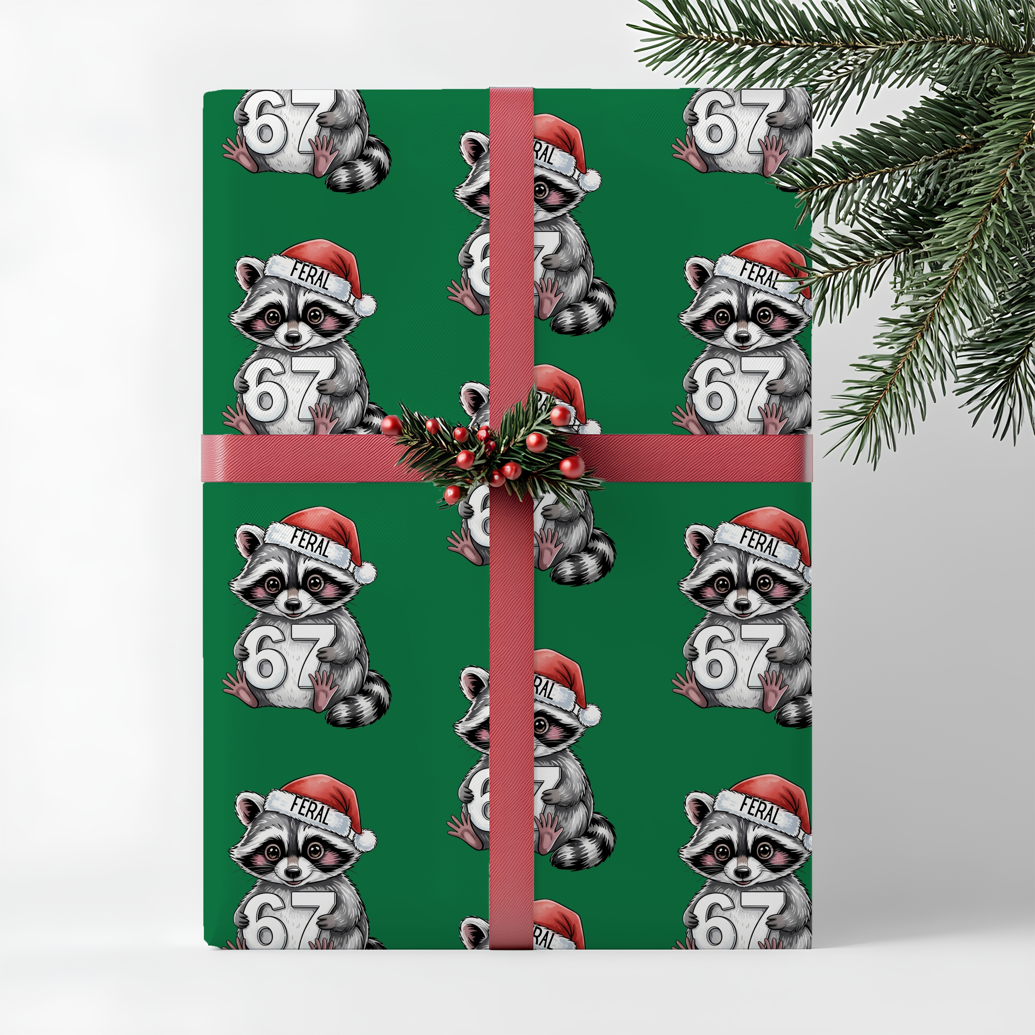67 Wrapping Paper Holiday Gift Wrapping Paper with Festive Animal Designs