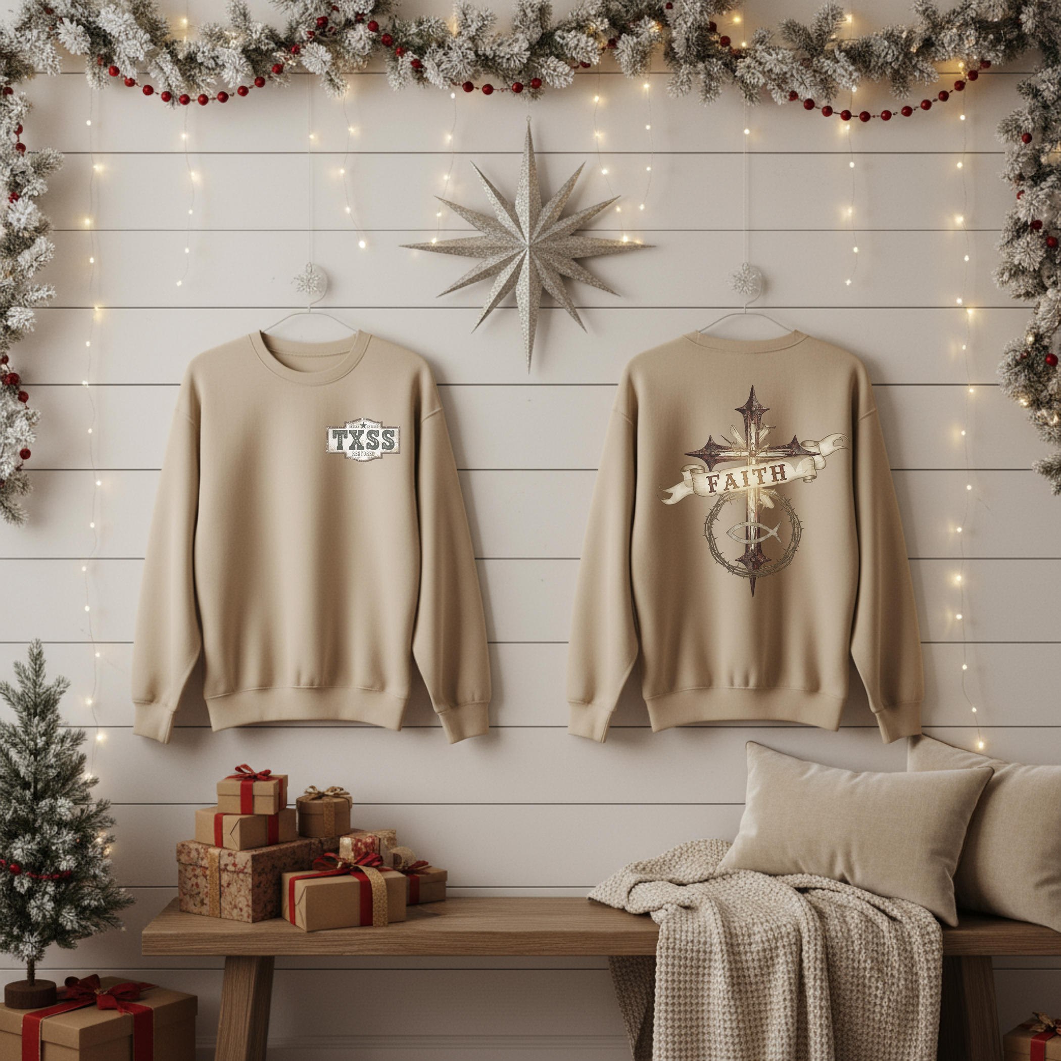 Faith-Themed Unisex Crewneck Sweatshirt - Embrace Your Beliefs, Christian Gift idea, Recovery and Sobriety gift ideas, Western Clothing  product thumbnail image