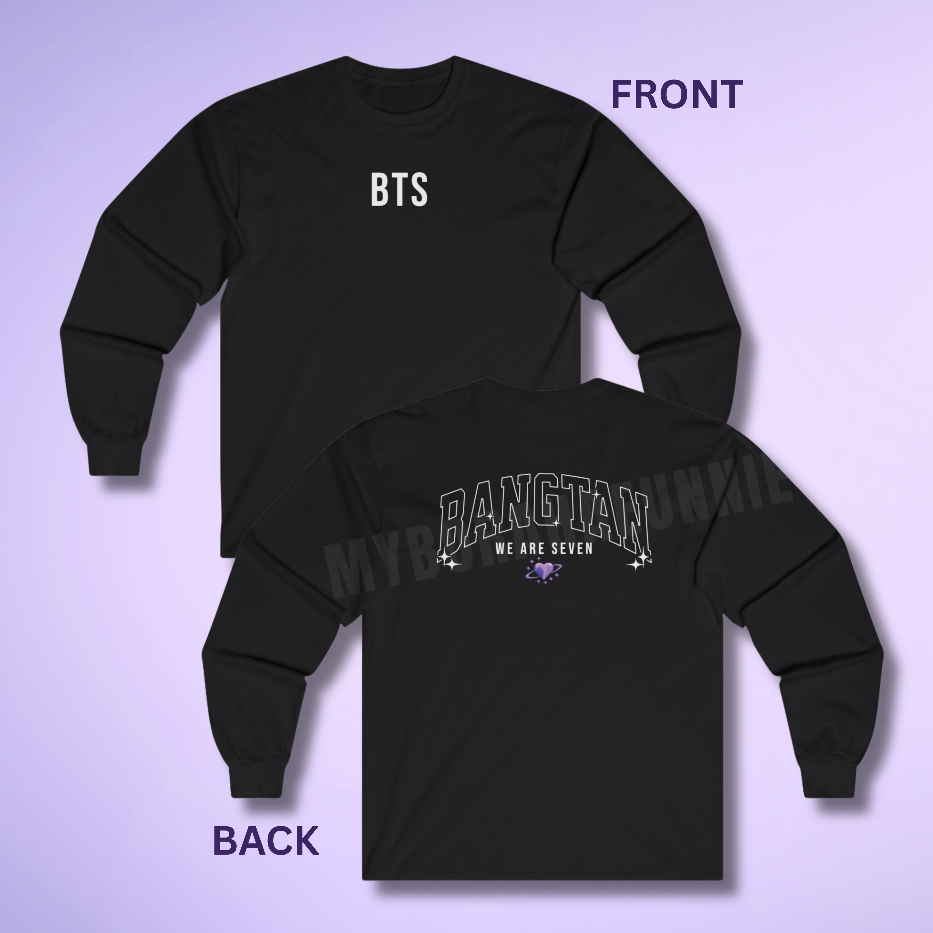 BANGTAN we are seven Front and Back print, Unisex Ultra Cotton Long Sleeve Tee BANGTAN we are seven Front and Back print, Unisex Ultra Cotton Long Sleeve Tee